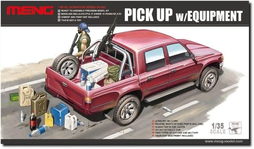 Meng Models 1/35 Dual Cab Toyota Hi-Lux Pickup Truck with M82A1 And M240B Gun... (Japan Import)