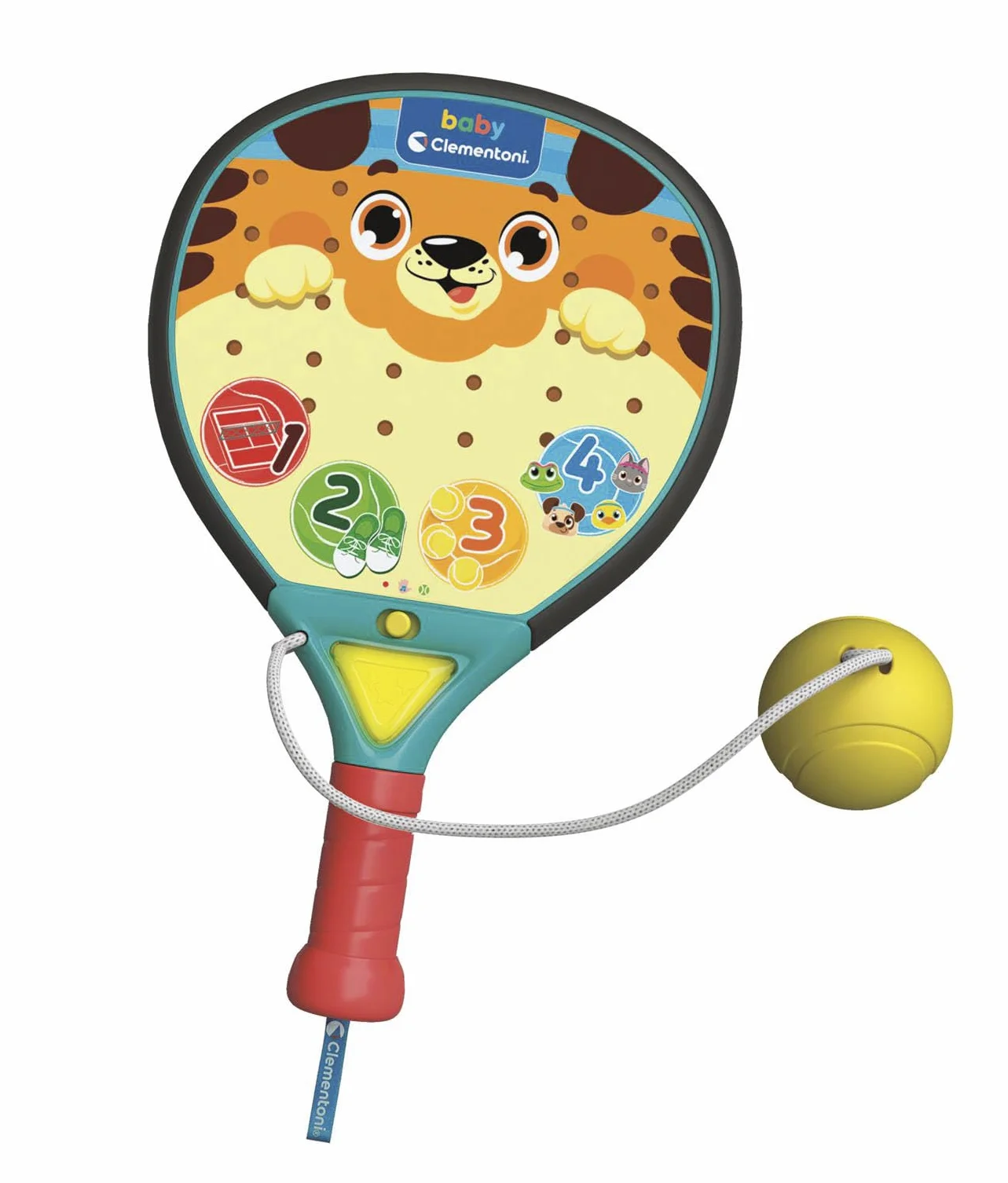 Clementoni Baby - Smash Racchetta da Padel parlante, Racchetta Educativa, Interattiva e Parlante, per Bambini tra 1 e 4 Anni, Stimola Lo Sviluppo Sensoriale e Cognitivo, 17548