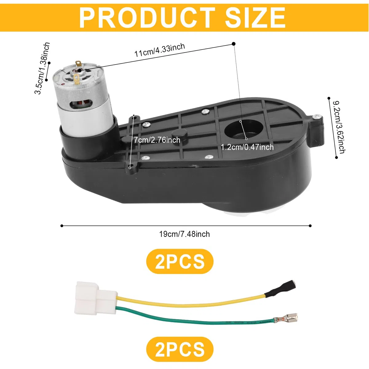 2pz Cambio Auto per Bambini, 24V-RS555 Giocattolo Auto Cambio Motore Aggiornamento Cambio Motore Ad Alta Velocità per Bambini Cavalcano Giocattoli Auto