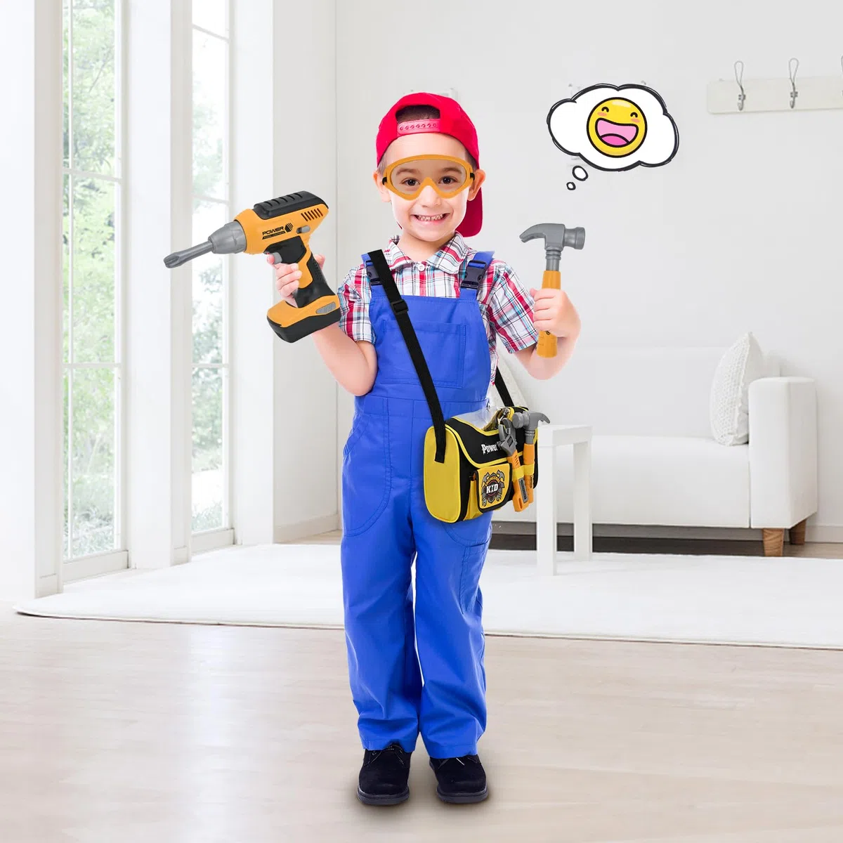 Tool 37 attrezzi da lavoro giocattolo per bambini, con trapano, imitazione, gioco educativo di compleanno, regalo di Natale per bambini, 3-7 anni