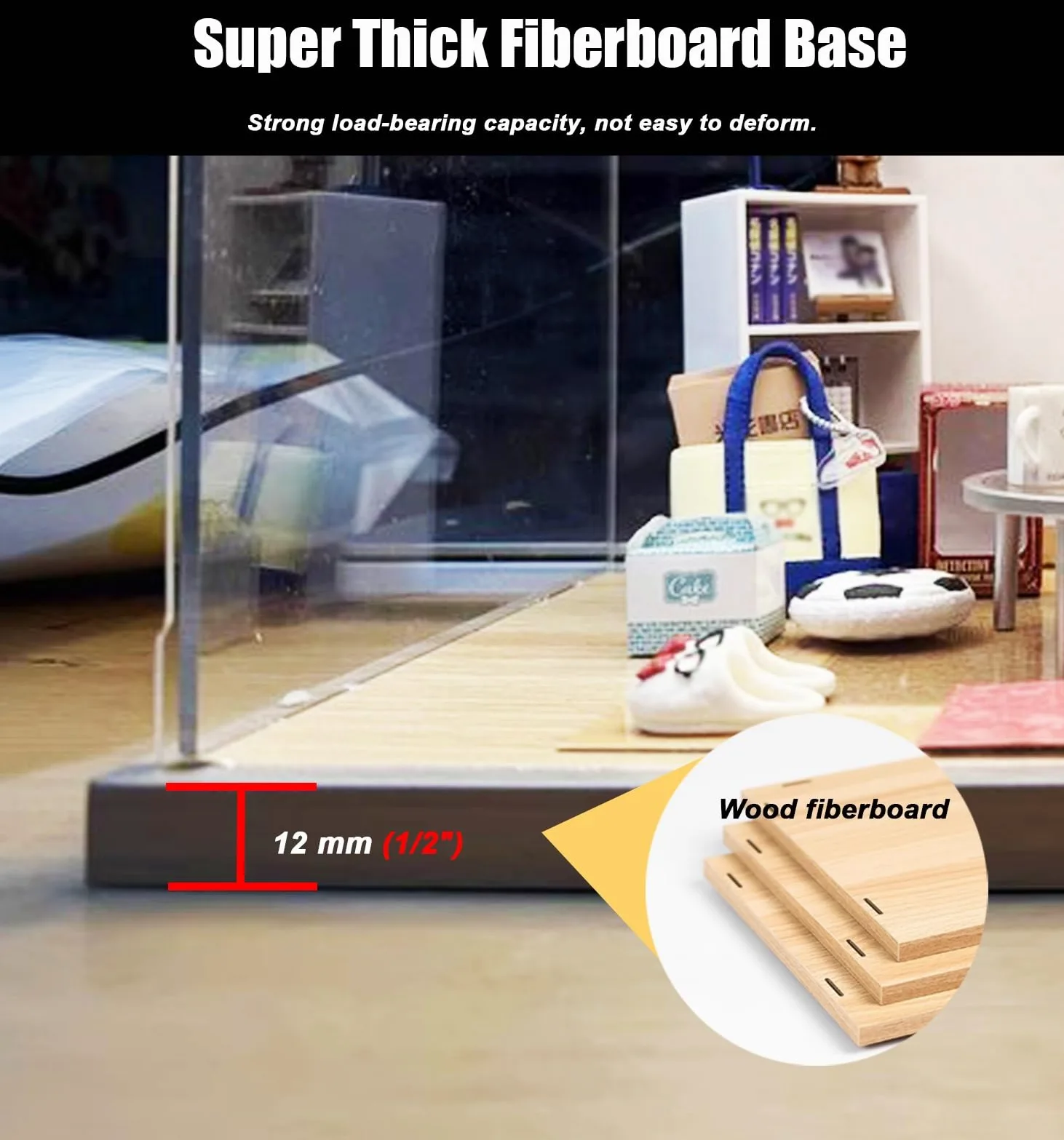 Teca Plexiglass Vetrina Alta In Acrilico con Luce - 10/15/20/25/30/35/40/50/60 Cm di Altezza Scatola Espositiva per Oggetti da Collezione per Bambole, Grande Mobiletto Portaoggetti con Anta(10x10x30cm