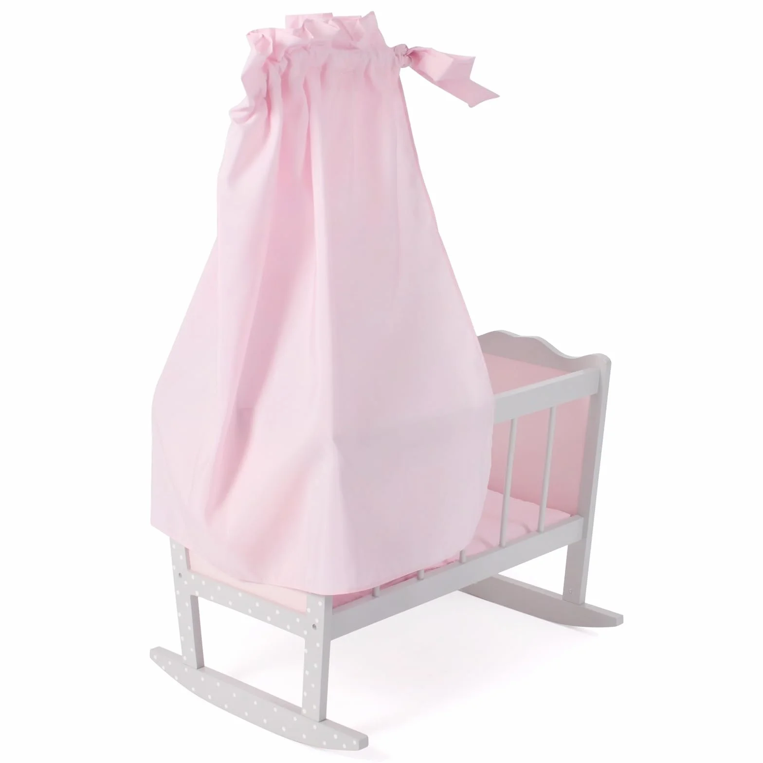 Bayer Chic 2000 - Culla per bambole, culla per bambole, letto delle bambole, mobili per bambole, accessori per bambole, Puntos grigio