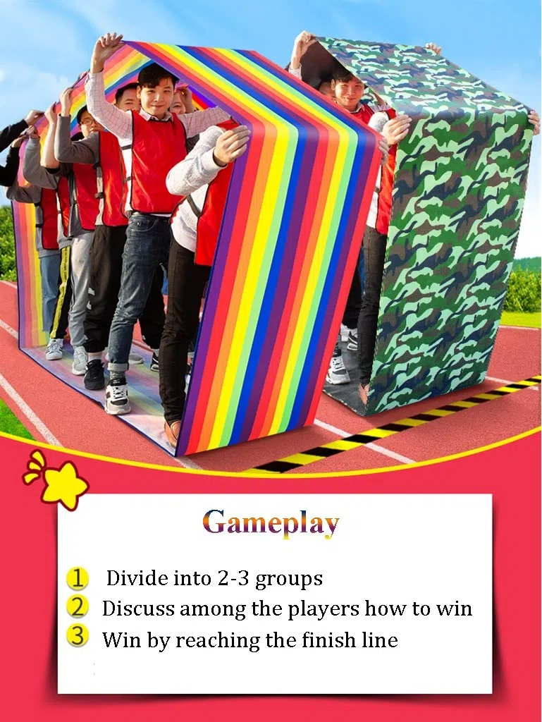 Gioco da Giardino Tappetino da Corsa per Gioco di Squadra da Prato All'aperto, Tappetino da Corsa Arcobaleno per Bambini Adulti Divertenti, Attrezzatura per Giochi di Team Building