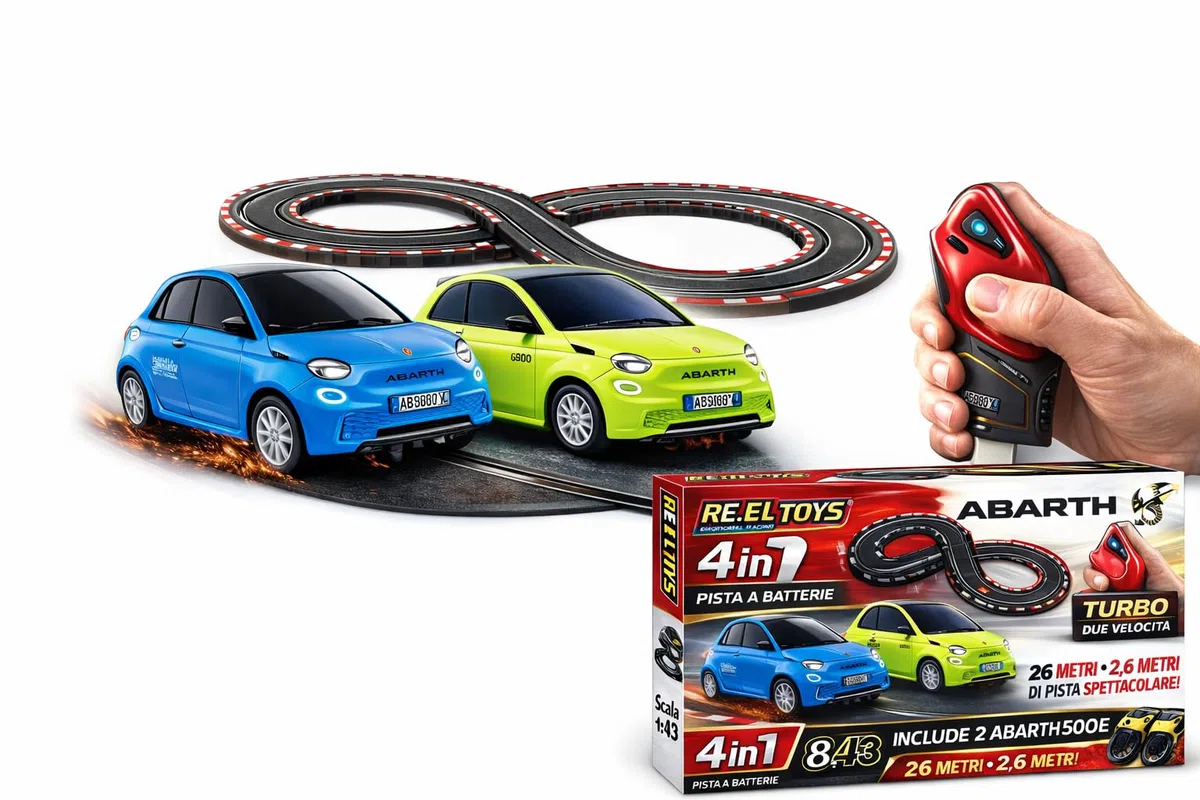 Pista Macchinine Telecomandate Pista Elettrica con 2 Slot Car Grande Semi- Professionale Adulti e Bambini 2,6 Metri, 4 in 1 con Telecomando