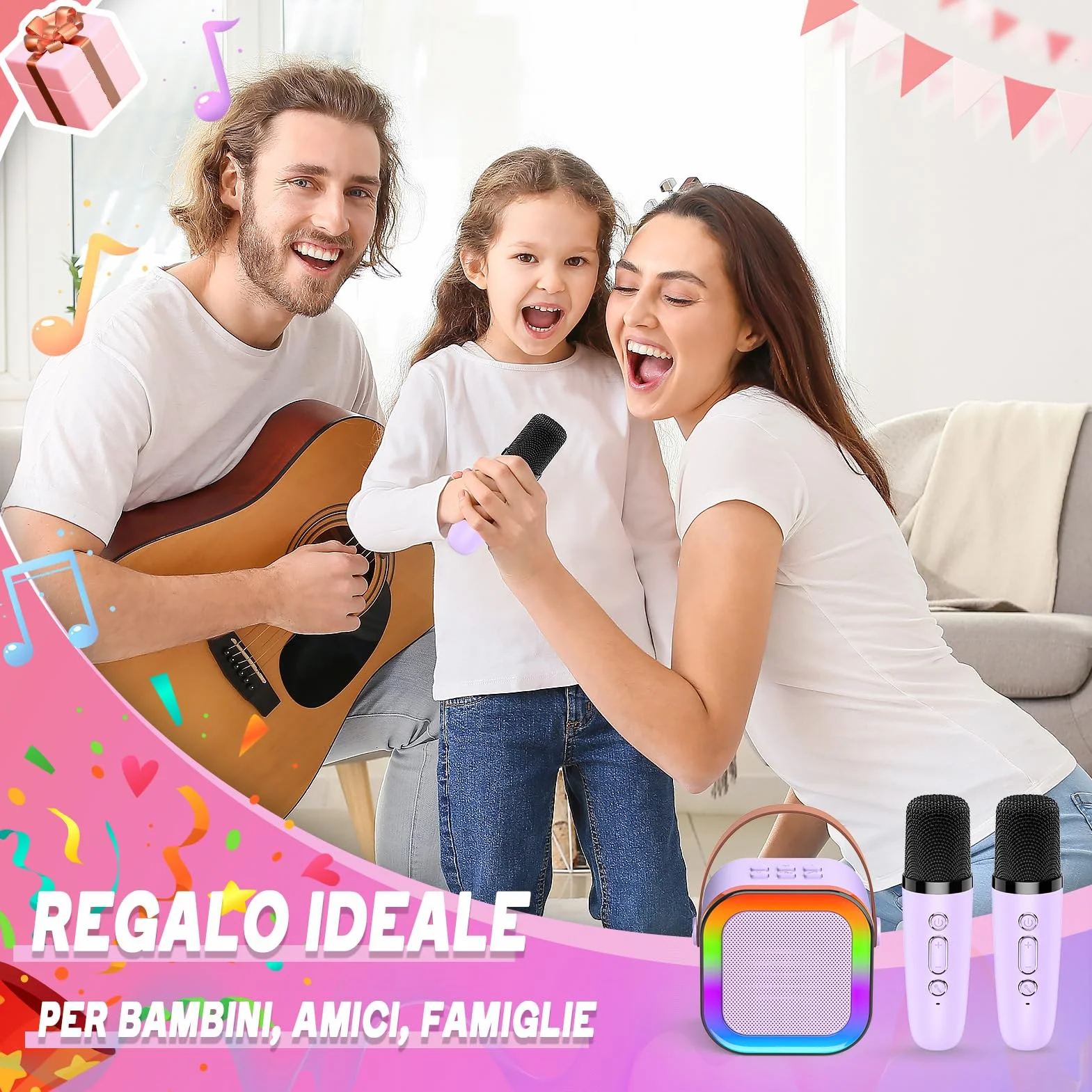 Karaoke con Microfono Regalo per Bambini 3-12 Anni Giochi Giocattoli