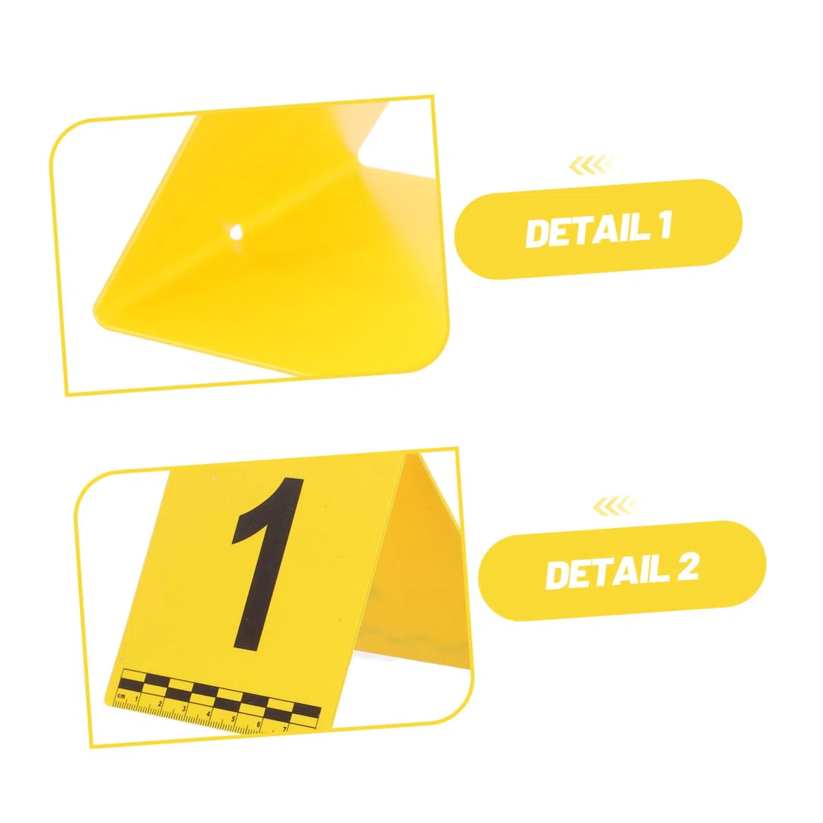 NUOBESTY Marcatori di Scena del Crimine in Plastica Gialla Struttura Verticale Leggera per Identificazione Prove, per Scene del Crimine e Giochi di Festa, Set