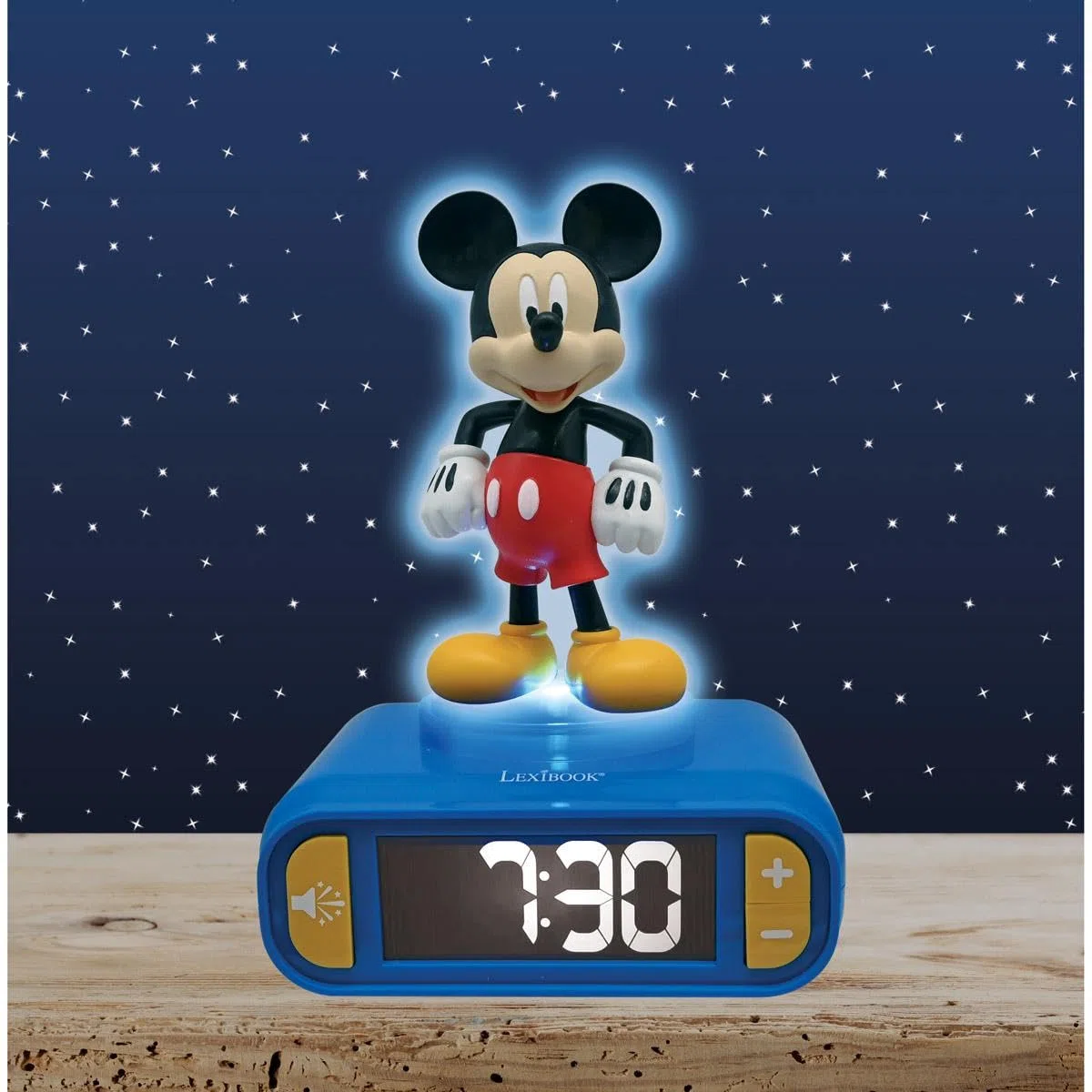 Lexibook, Disney Mickey, Sveglia Notturna Mickey, Suoni e Melodie, Schermo LCD retroilluminato, Luminoso, Snooze, Blu, RL800MCHLXB