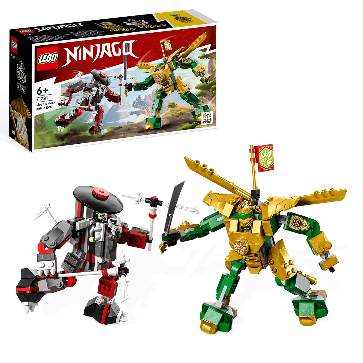 LEGO NINJAGO Mech da Battaglia di Lloyd - EVOLUTION, Set con 2 Action Figure e Potenziamenti, Giochi per Bambini dai 6 Anni in su con Minifigure 71781