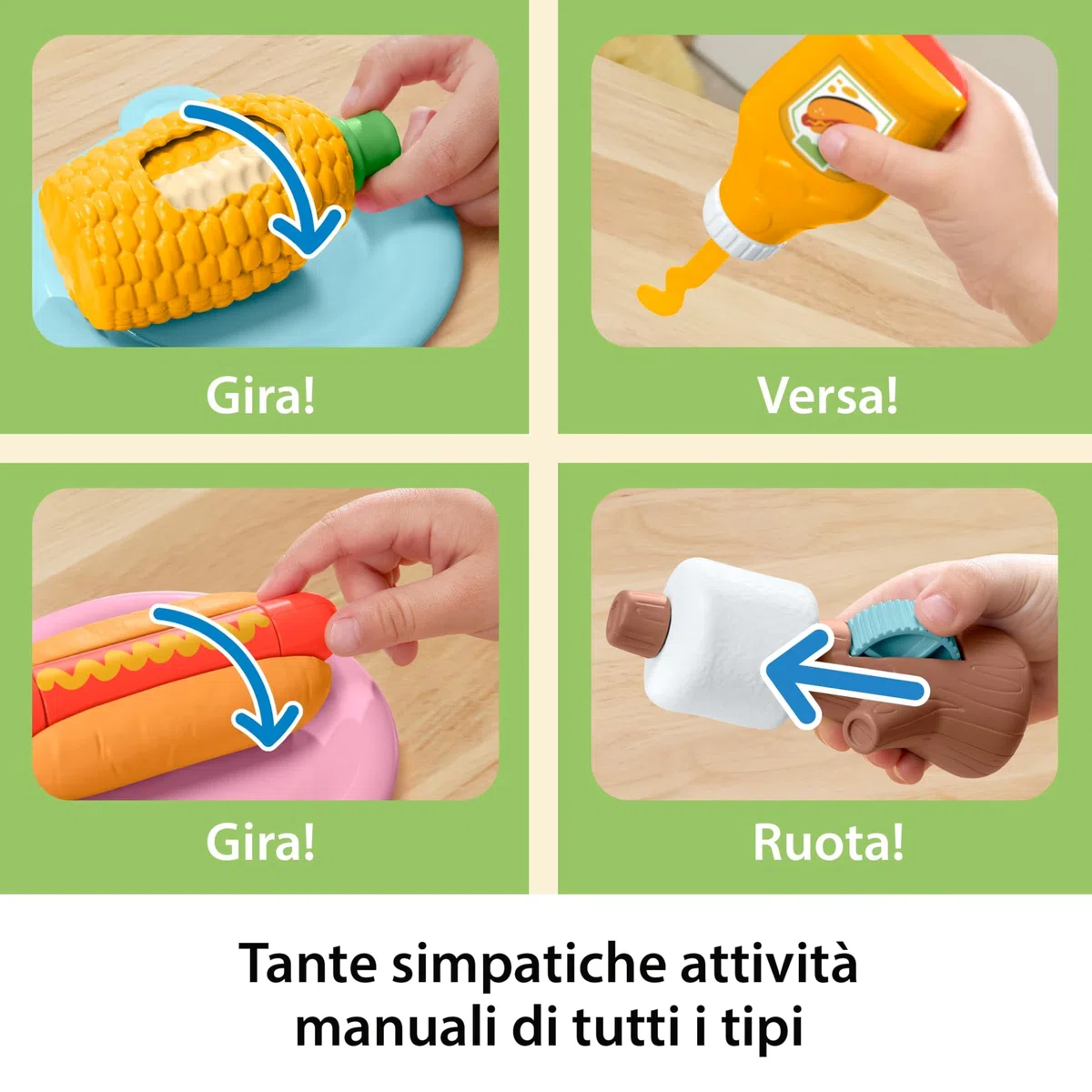 Fisher-Price - Barbecue Amici della Foresta, Set con 14 Accessori a Tema Campeggio e Cucina, Utensili e Cibo Giocattolo per sviluppare Le capacità di condivisione, 2+ Anni, JLB82