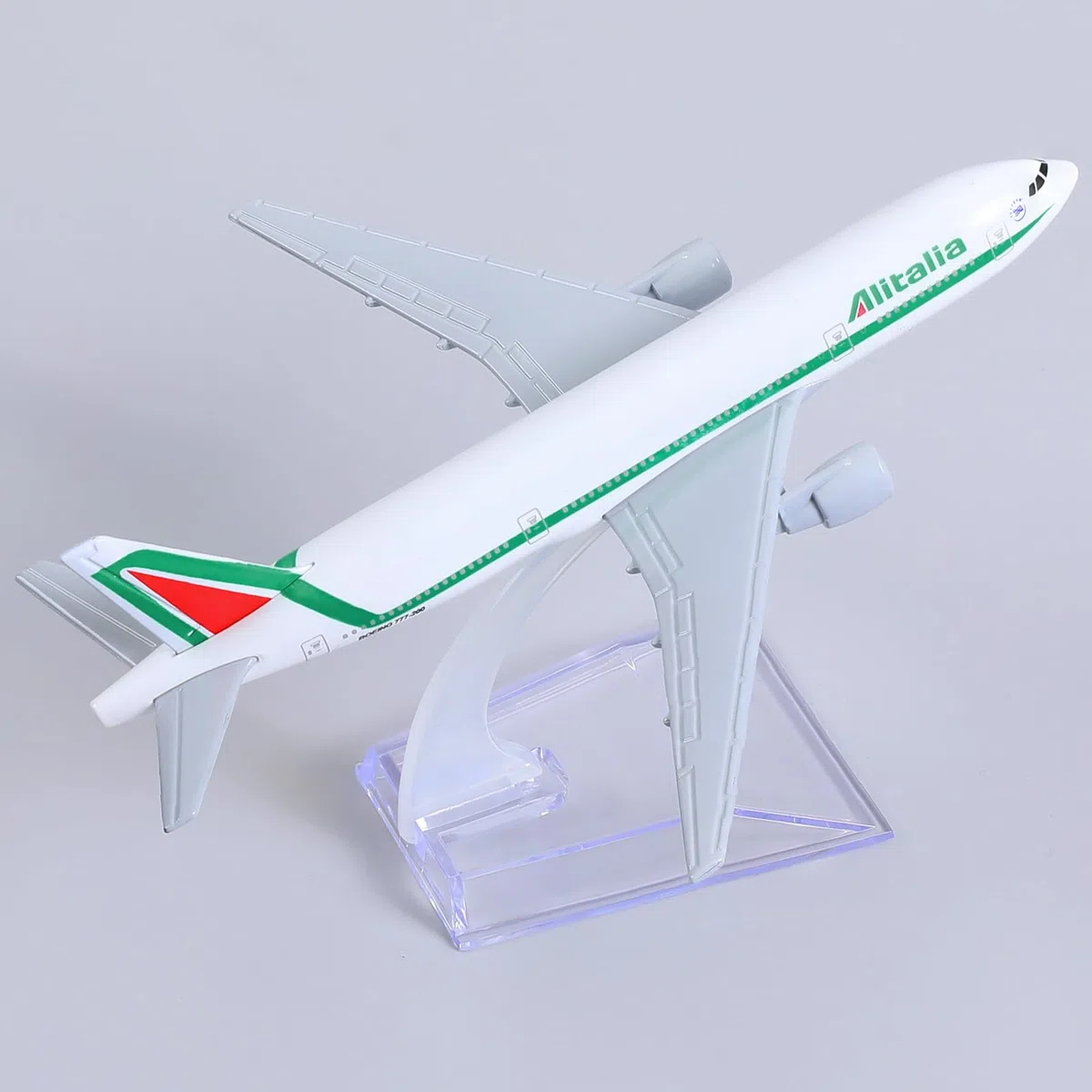 Boeing 777 Alitalia Italiana Airlines 1/400 Modello di aeroplano in metallo pressofuso con supporto Collezione di modelli di aeroplani per regalo per gli appassionati di aviazione