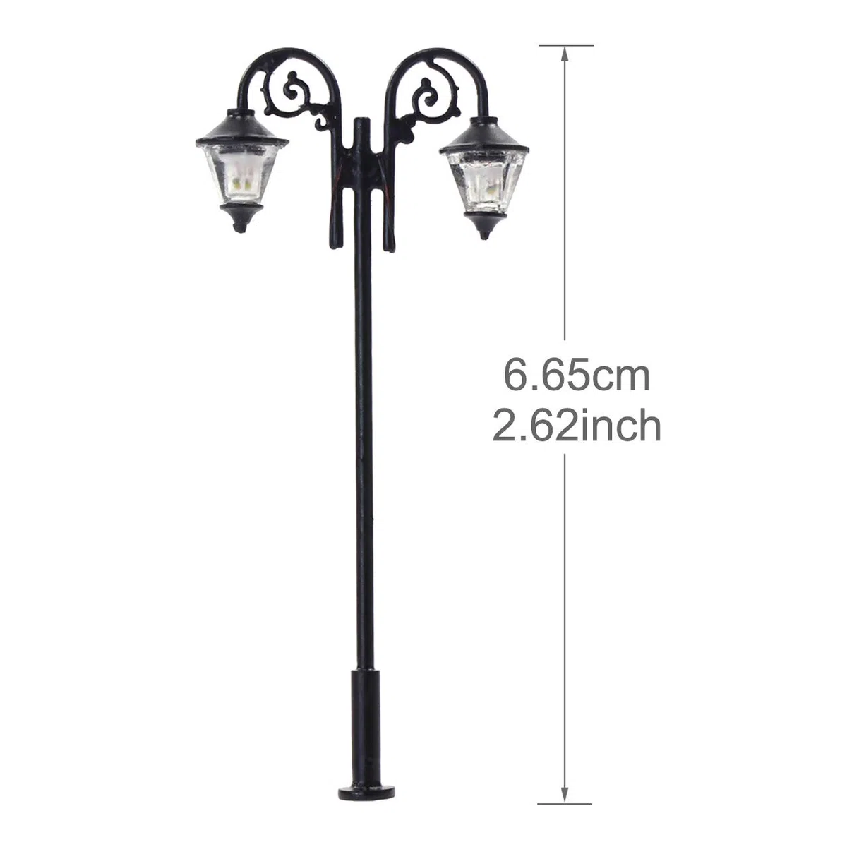 Evemodel LYM61 5 pezzi pista H0 1:87 modello LED due luci lanterne di parcheggio lampade 67 mm 3 V