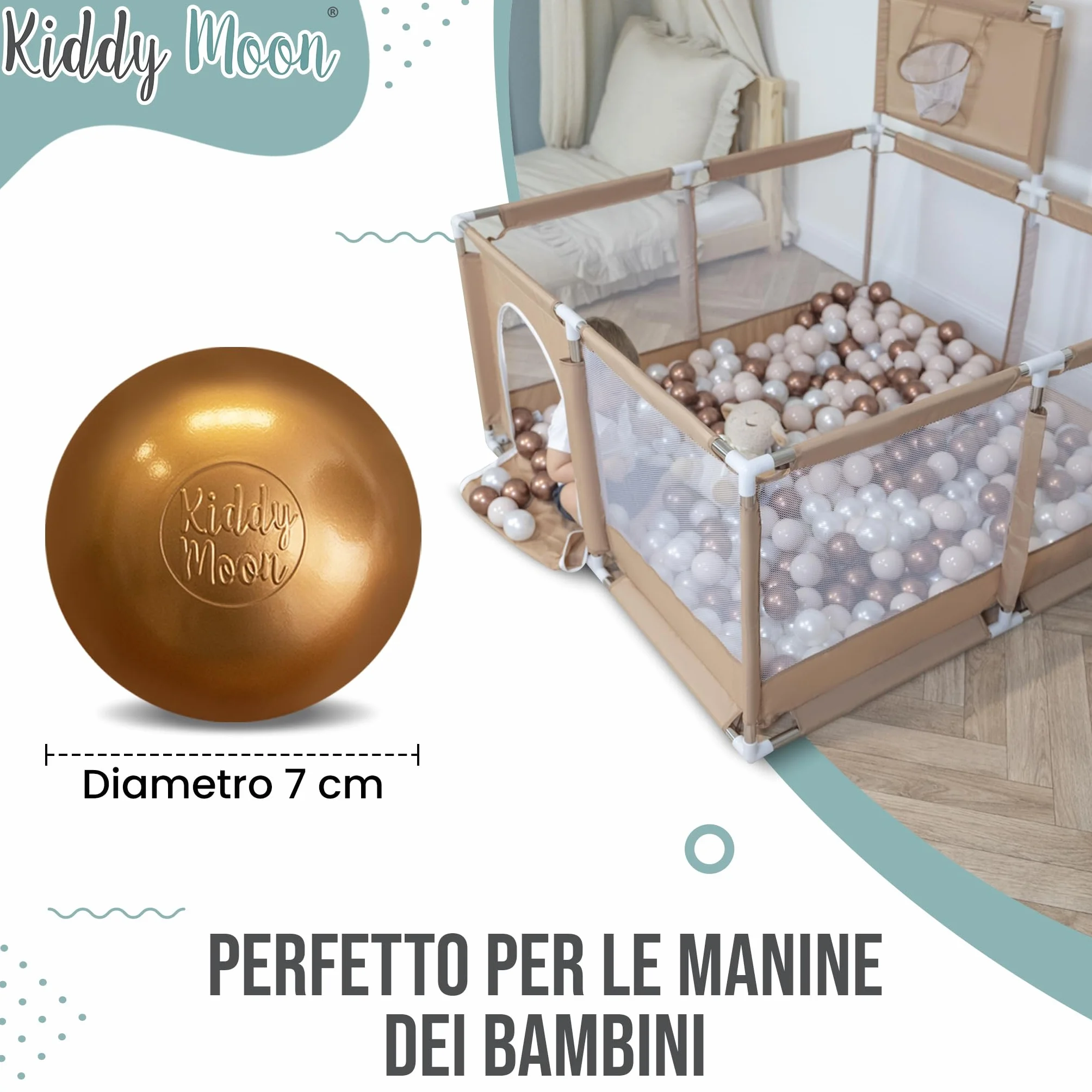 KiddyMoon 100 Palline/7Cm Palline Morbide Colorate Per Piscina Bambini Fatto In EU, Arancione