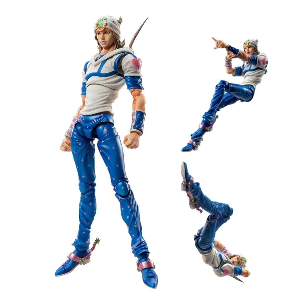 Johnny Joestar Action Figure - Anime JJBA Figura Articolazioni Mobili Modello con Accessori PVC Johnny Joestar Super Action Statue 17 cm (bianco)