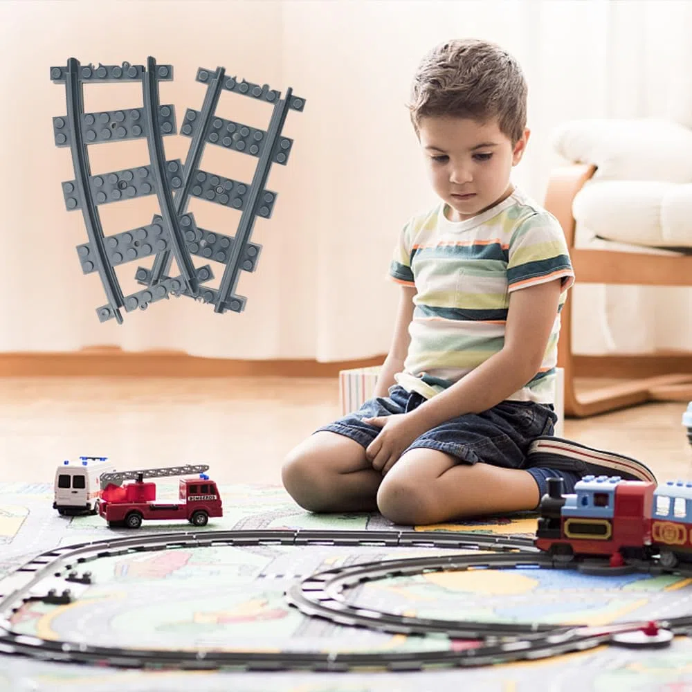 57pezzi City Set di Binari, City Binari City Scambi Binari dei Blocchi di Costruzione della Città Idee Regalo per Ragazzi, Ragazze e Bambini