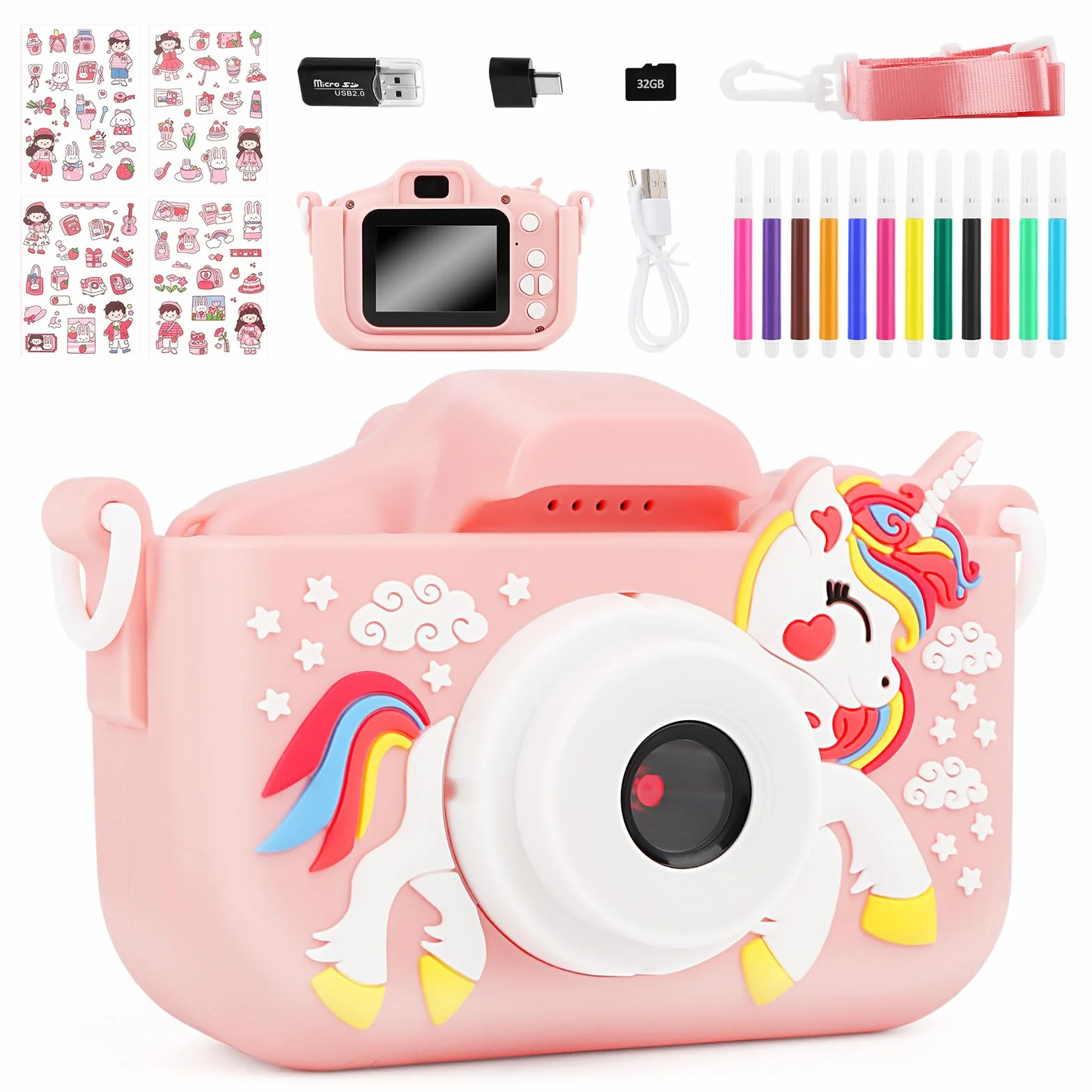 Mini Ricaricabile Fotocamera Digitale, MXTIMWAN 1080P HD Videocamera, 2,0 IN Schermo Fotocamera Digitale, HD Selfie Fotocamera 32G