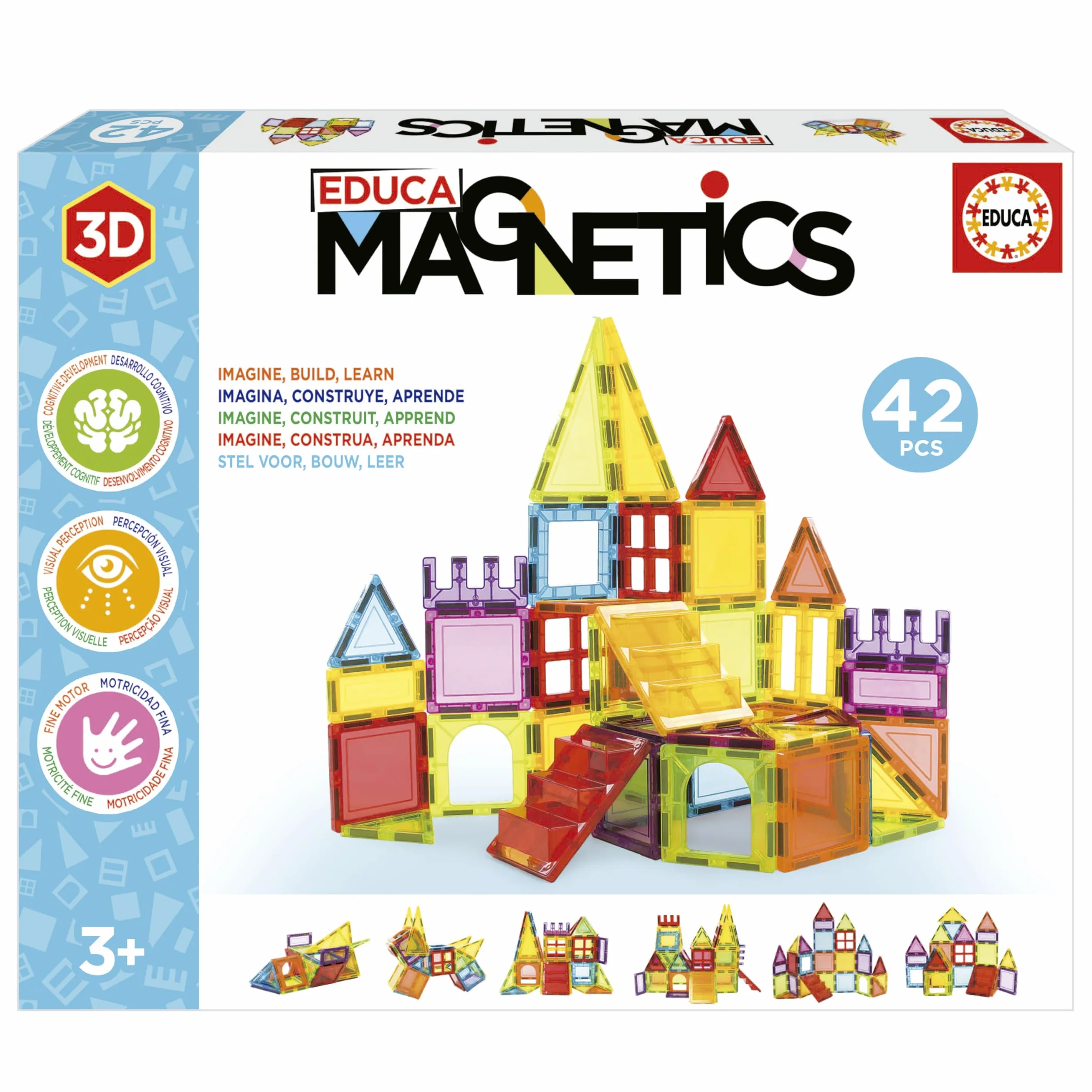 Educa - Magnetics 42 pezzi | Costruzioni Magnetiche | Blocchi Magnetici per bambini | Giochi magnetici per bambini +3 anni (20023)