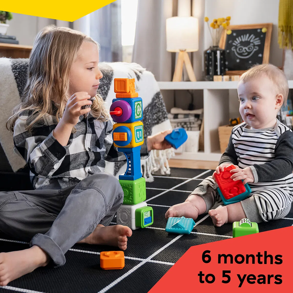 Baby Einstein Blocchi magnetici multiattività per costruzioni Bridge & Learn, 6 mesi in su, 15 pezzi