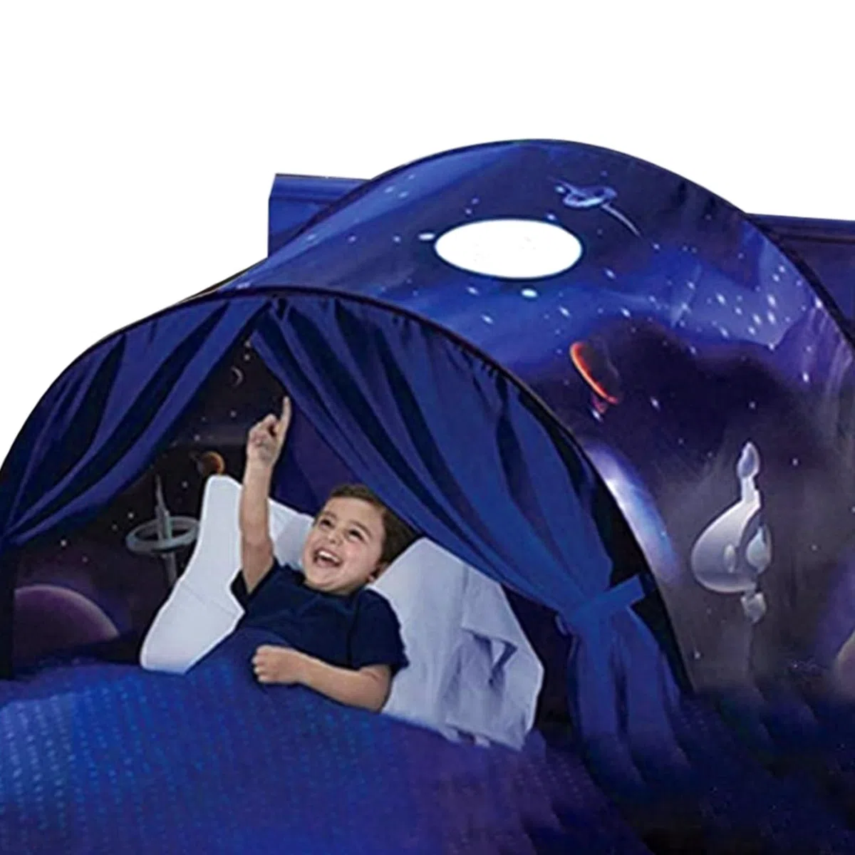 Tenda da Letto per Bambini per Ragazze e Ragazzi, Tenda da Letto Pieghevole a Tema Spaziale per Sale Giochi da Camera da per Bambini