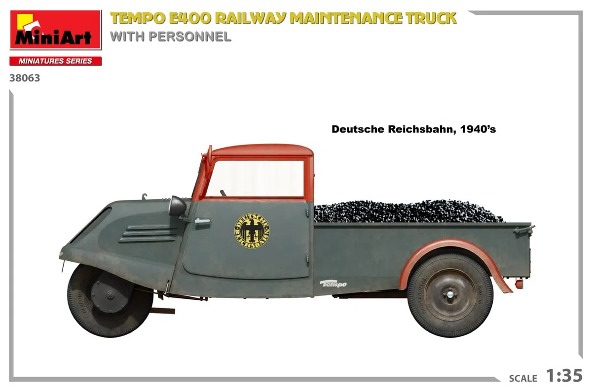 MiniArt - 1/35 TEMPO E400 RAILWAY MAINTENANCE TRUCK W/PERSON (10/23) *