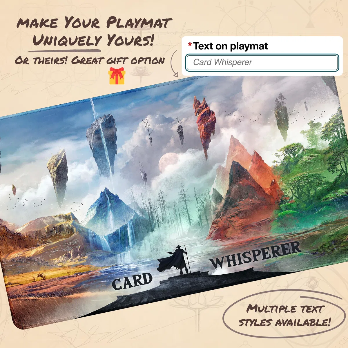 Eternal Wanderer (Bordi cuciti) - Tappetino da Gioco MTG - Compatibile con Tappetino da Gioco Magic The Gathering - Gioca a MTG, YuGiOh, TCG - Disegni Originali