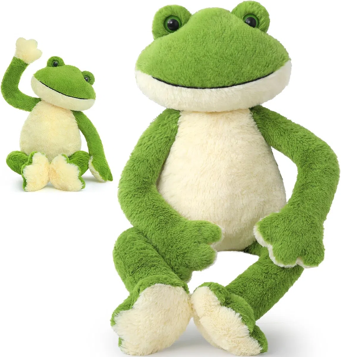 MorisMos Rana Peluche Grande, 60cm Peluche Kawaii, Peluche Animali, Divertente Giocattolo Rana Verde, Cuscino Decorazione Regali di Compleanno Natale per Ragazze Ragazzi