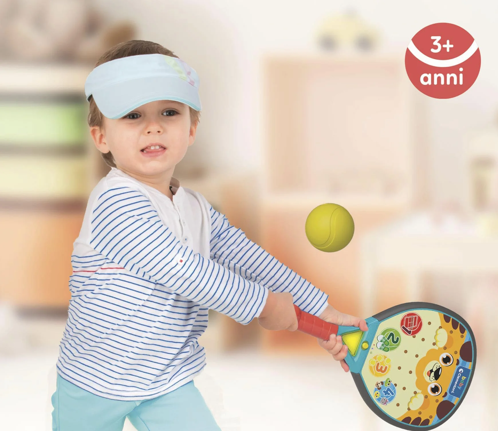 Clementoni Baby - Smash Racchetta da Padel parlante, Racchetta Educativa, Interattiva e Parlante, per Bambini tra 1 e 4 Anni, Stimola Lo Sviluppo Sensoriale e Cognitivo, 17548