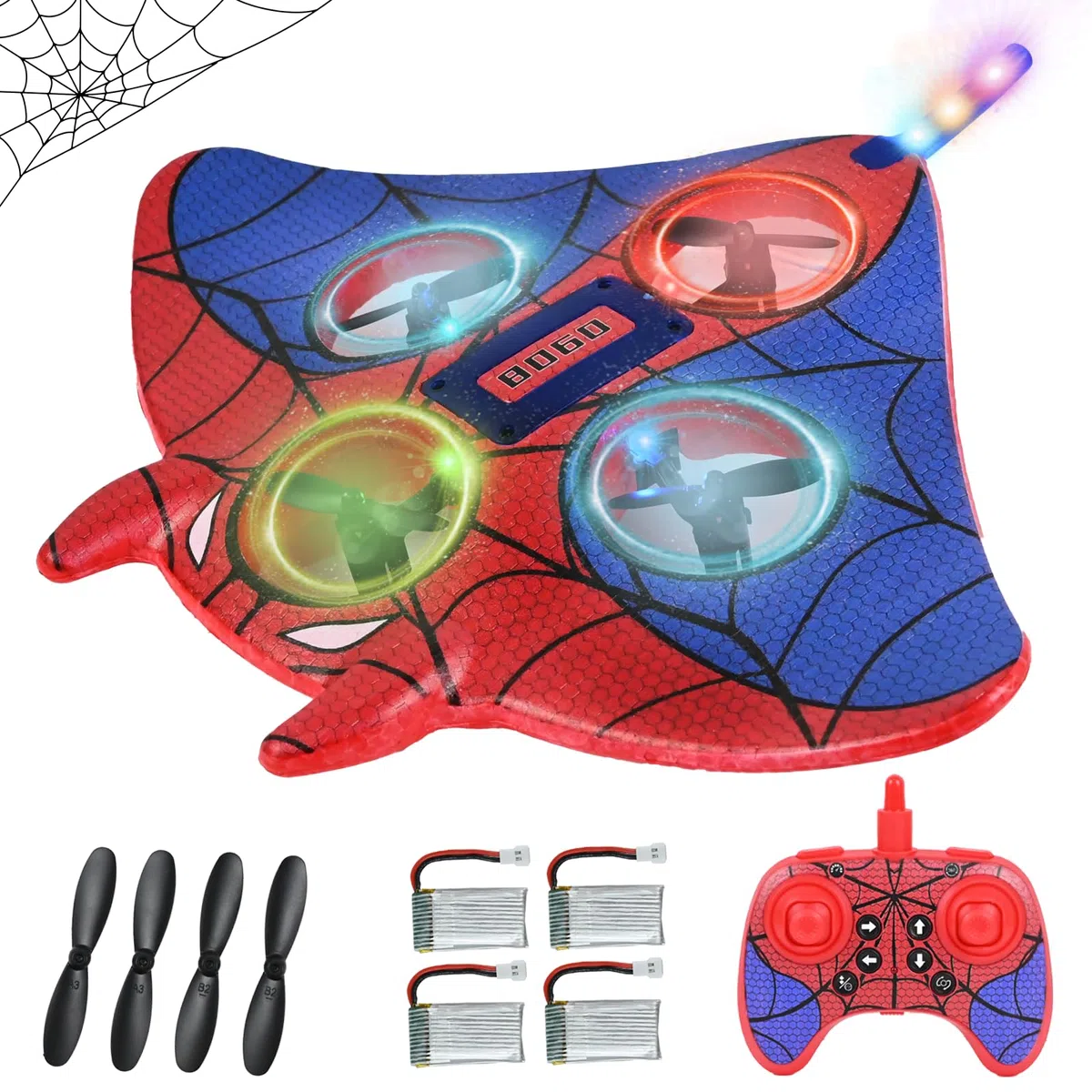 PATEMZON Aereo Telecomandato, 2,4 GHz Aereo Radiocomandato con Luci a LED, RC Aerei Giocattolo Drone con Volo Stazionario Automatico Rotazione 3D, Aeroplano Giocattolo Regalo per Bambini