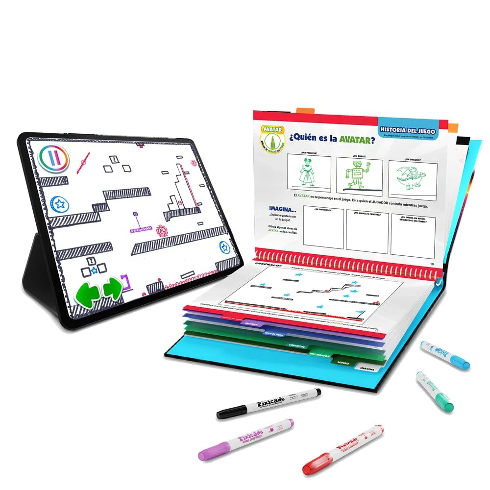 PIXICADE — Trasforma il tuo disegno in videogioco in 30 secondi| Kit creativo per bambini + App | Facile, educativo e divertente