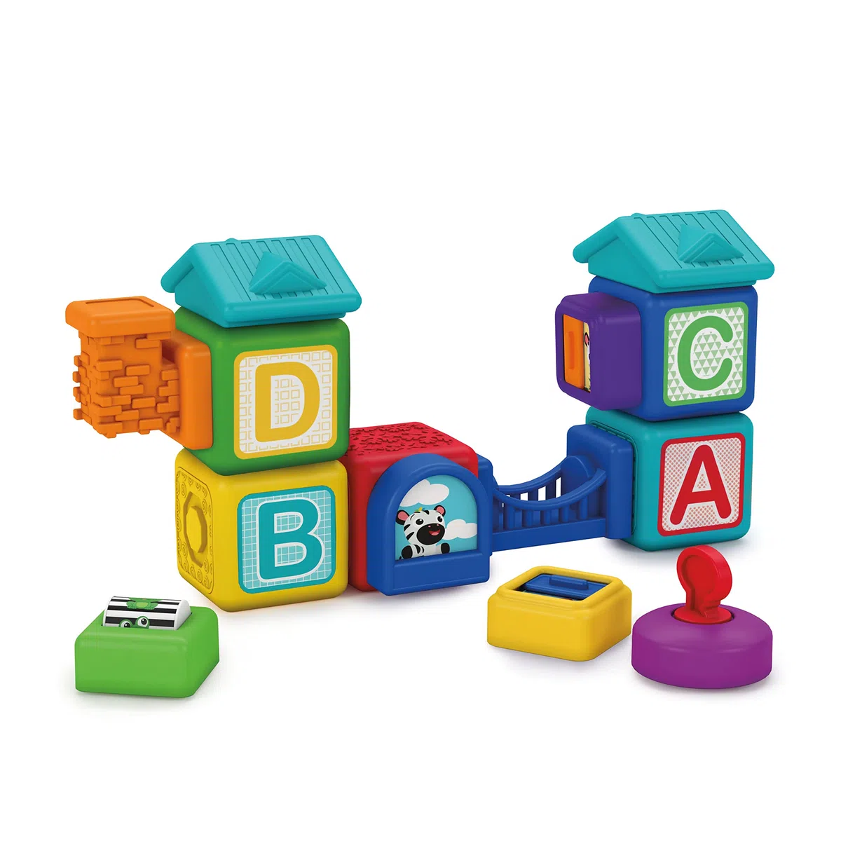 Baby Einstein Blocchi magnetici multiattività per costruzioni Bridge & Learn, 6 mesi in su, 15 pezzi