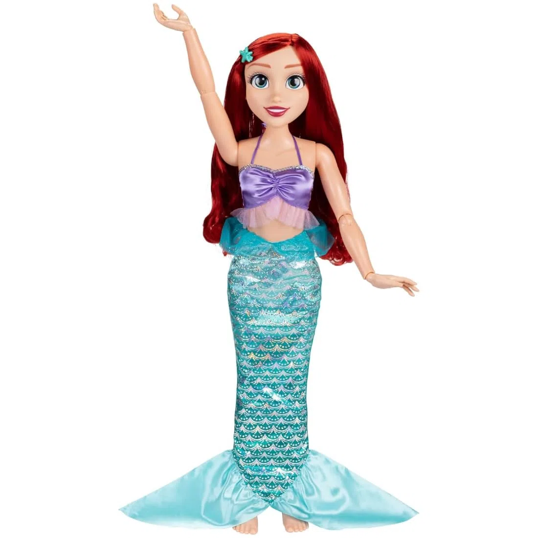 Disney Princess – bambola alta 80 cm di Ariel con accessori, una compagna di gioco perfetta, completamente articolata, sta anche in piedi da sola!