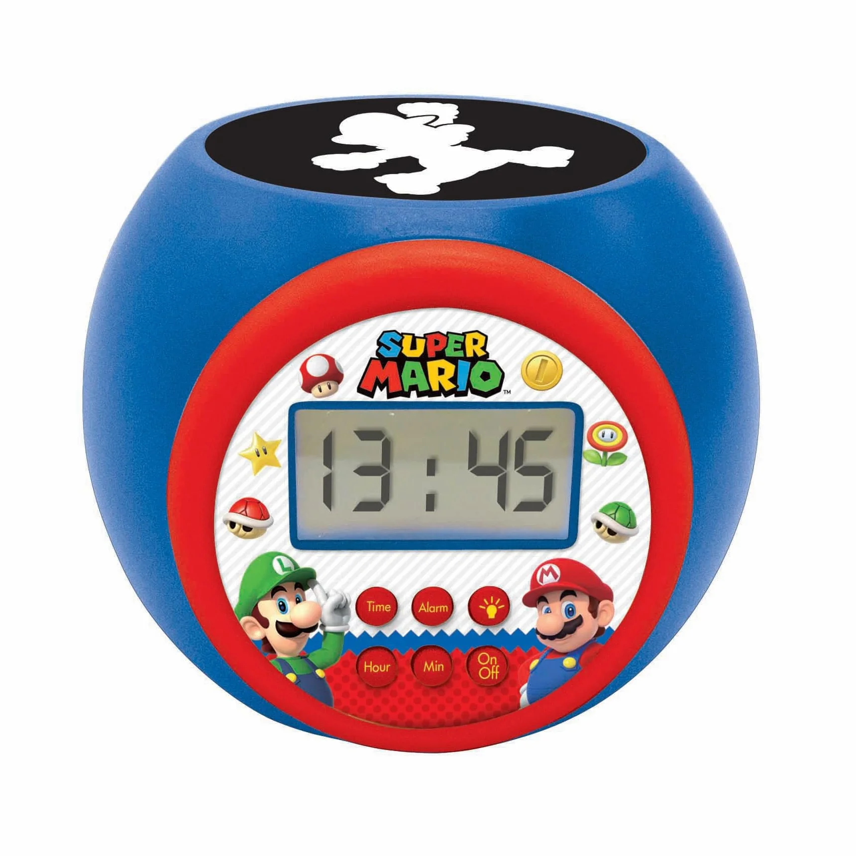 Lexibook - Nintendo Super Mario Sveglia con proiettore con Snooze Funzione, Luce Notturna con Timer, Schermo LCD, a Batteria, RL977NILXB