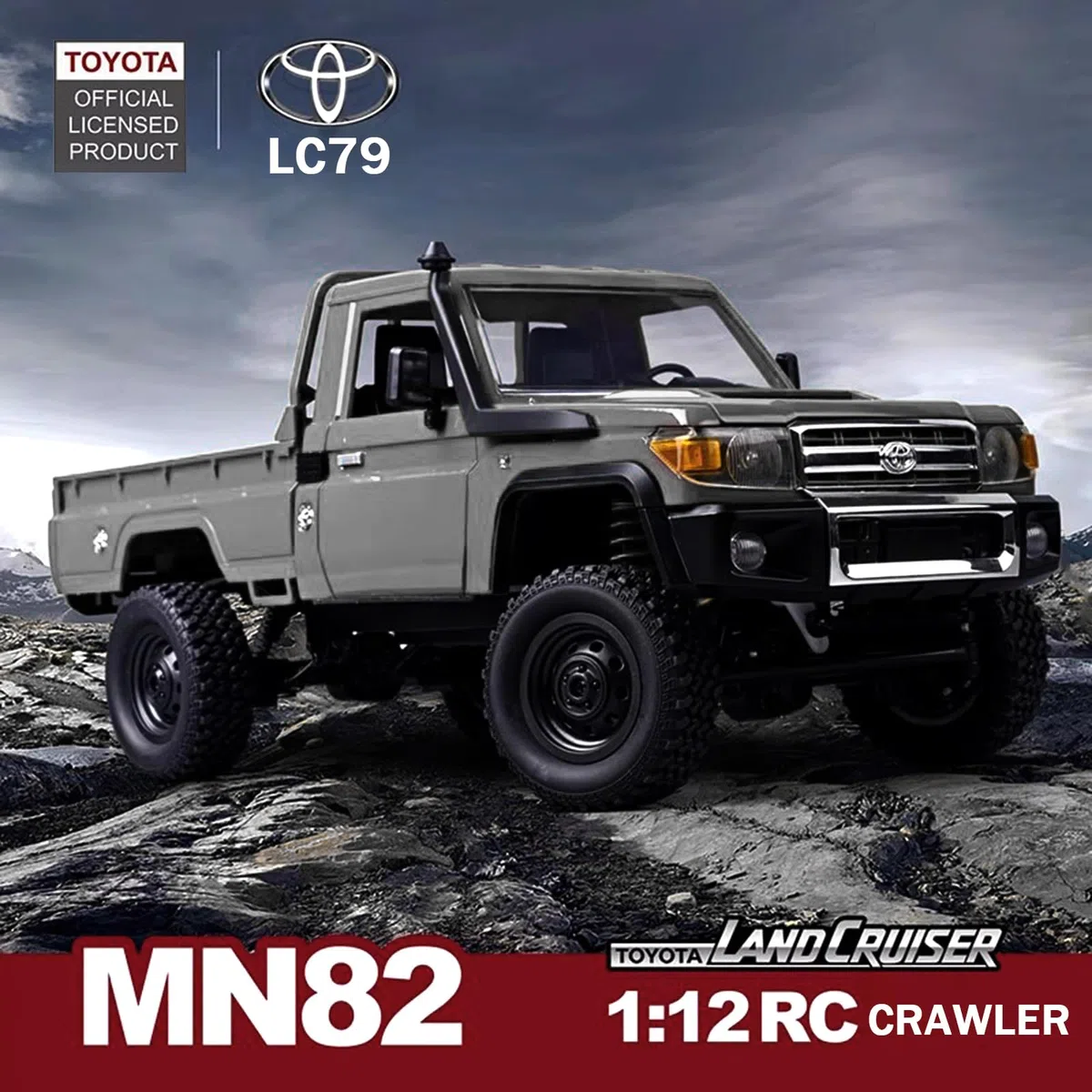 ARRIS MN-82P RTR RC Truck LC79 4x4 Off Road Vehicle 2.4 GHz RC Rock Crawler con Luci LED, Batteria 7.4V 1200mAh per Hobby (Argento)