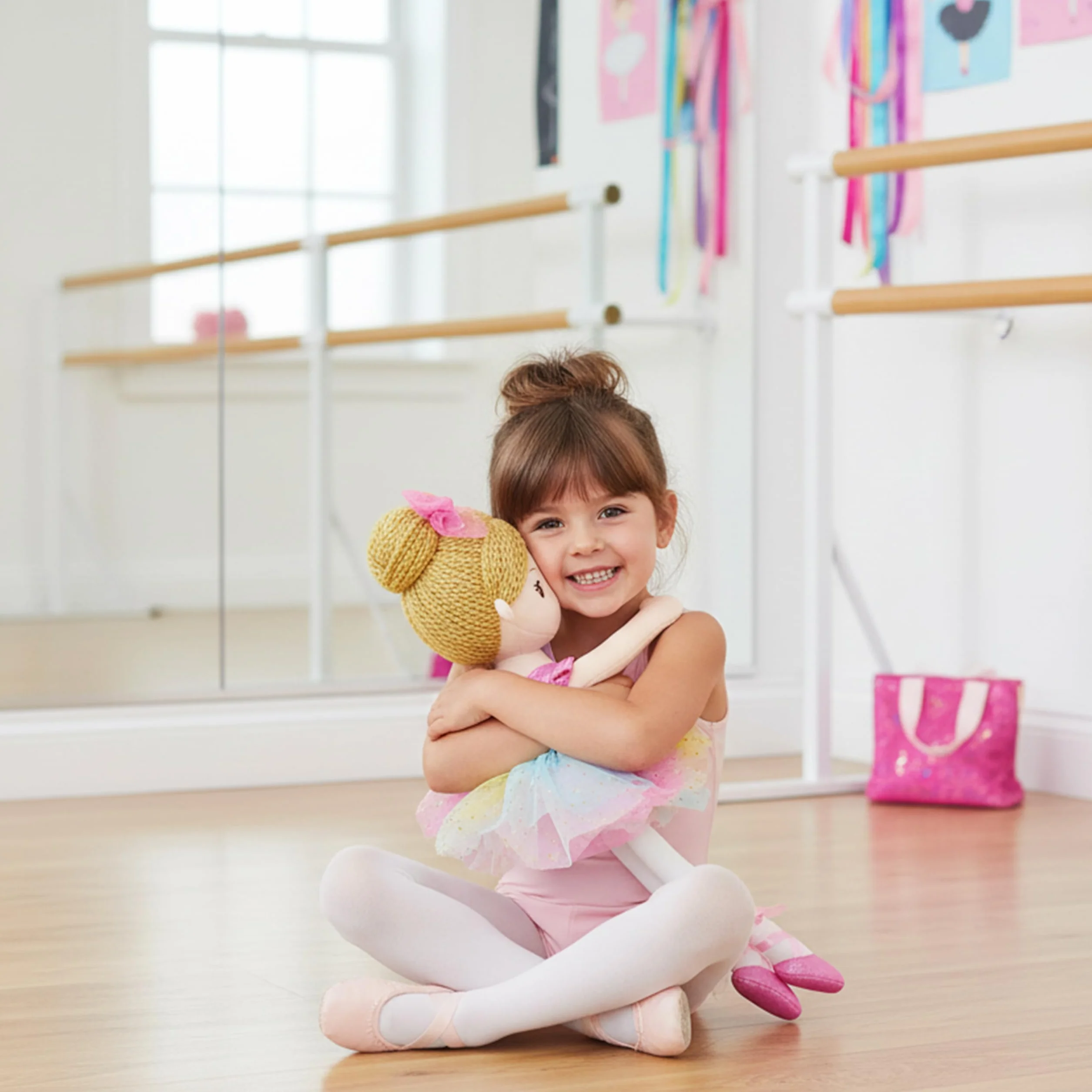 40 cm Ballerina Principessa Polina - Bambola di peluche piena - vestito rosa - regalo per bambine