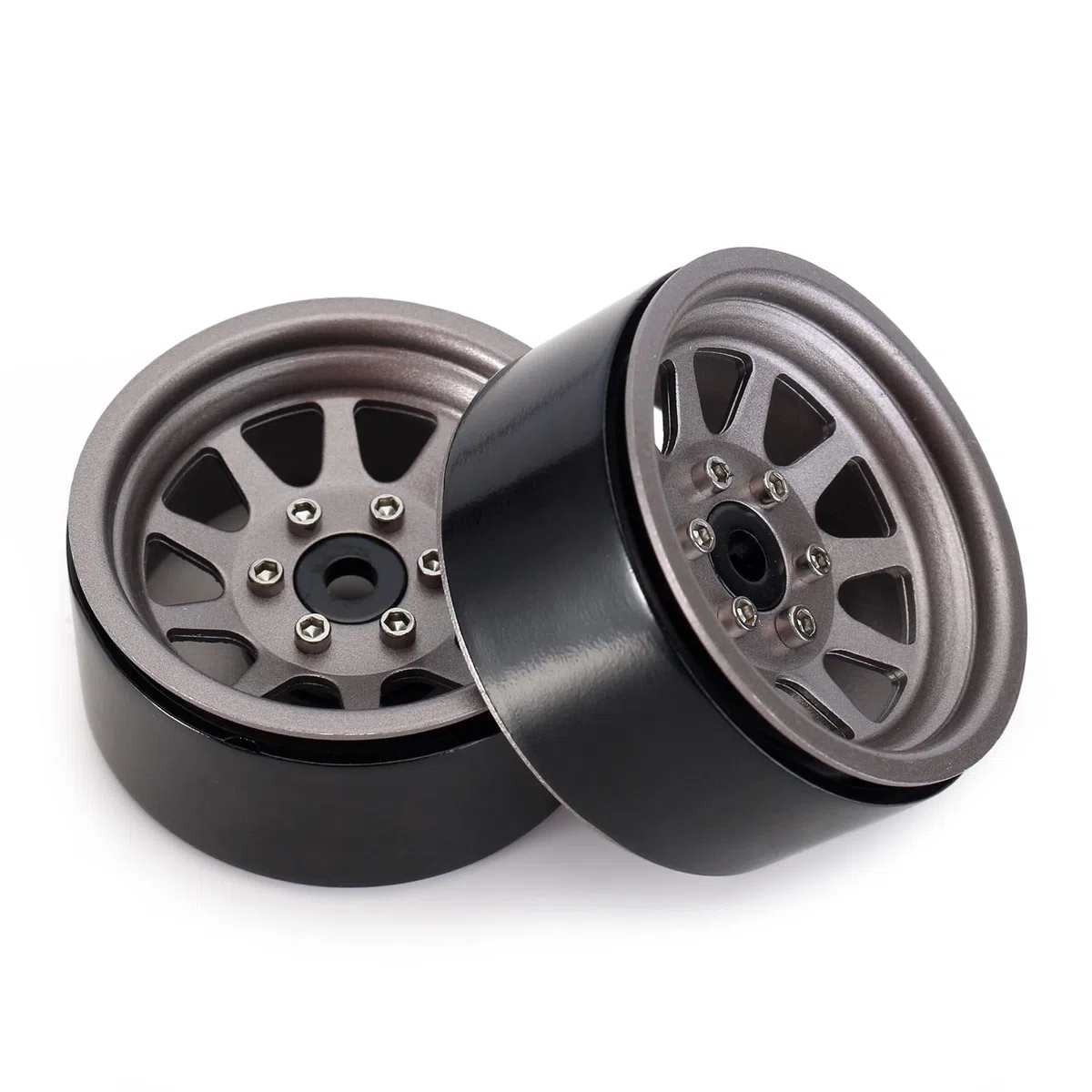 INJORA 1.9 Cerchi Ruota Beadlock per 1:10 RC Crawler Axial SCX10 90046 SCX10 III AXI03007 Traxxas TRX4 Redcat GEN8,Lega Metallica,107g/pz (Grigio)