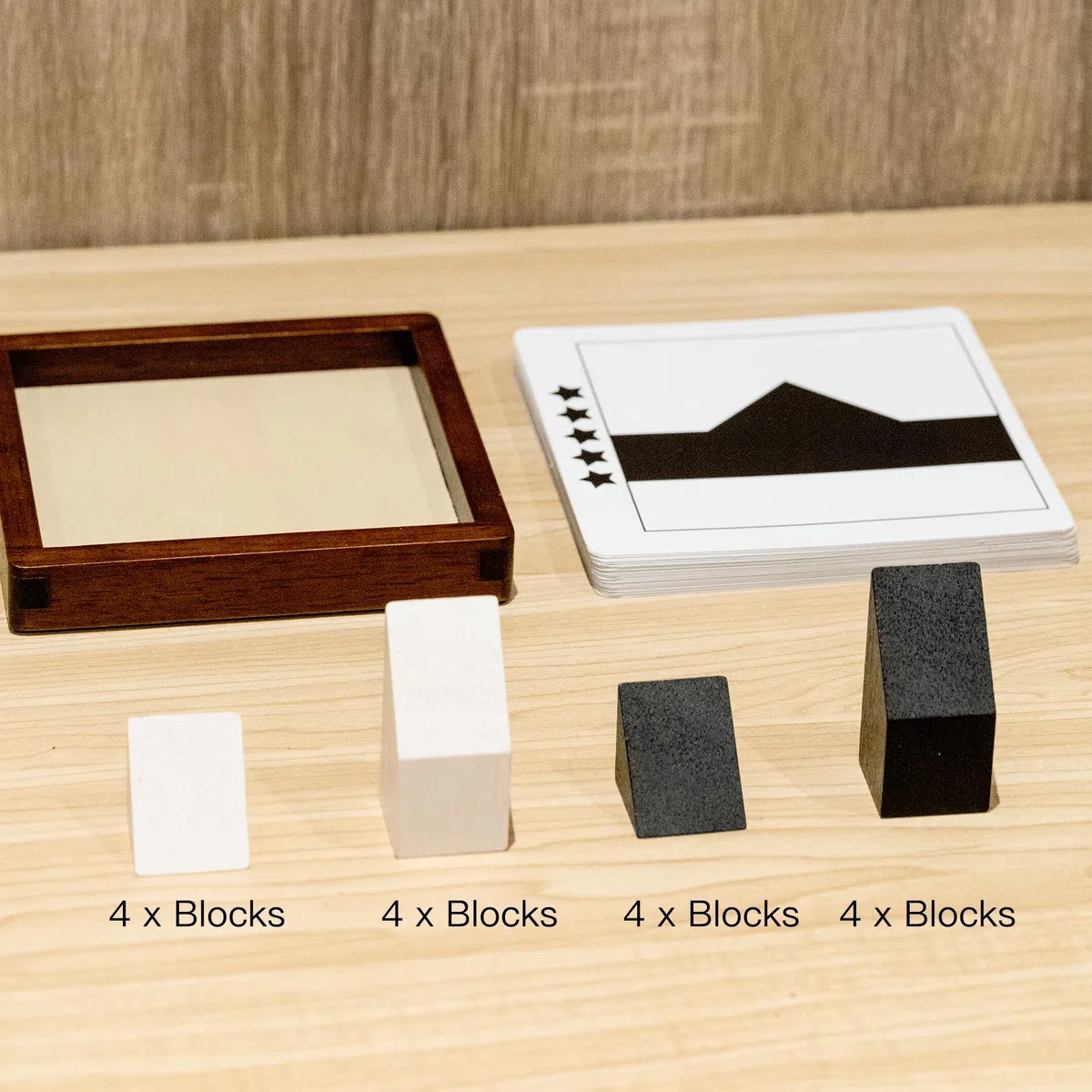 Gioco di puzzle con blocchi nascosti in legno, 80 sfide cerebrali, con scatola in legno massello e pezzi bianchi e neri deluxe, gioco da tavolo con logica 3D e pensiero spaziale, perfetto per