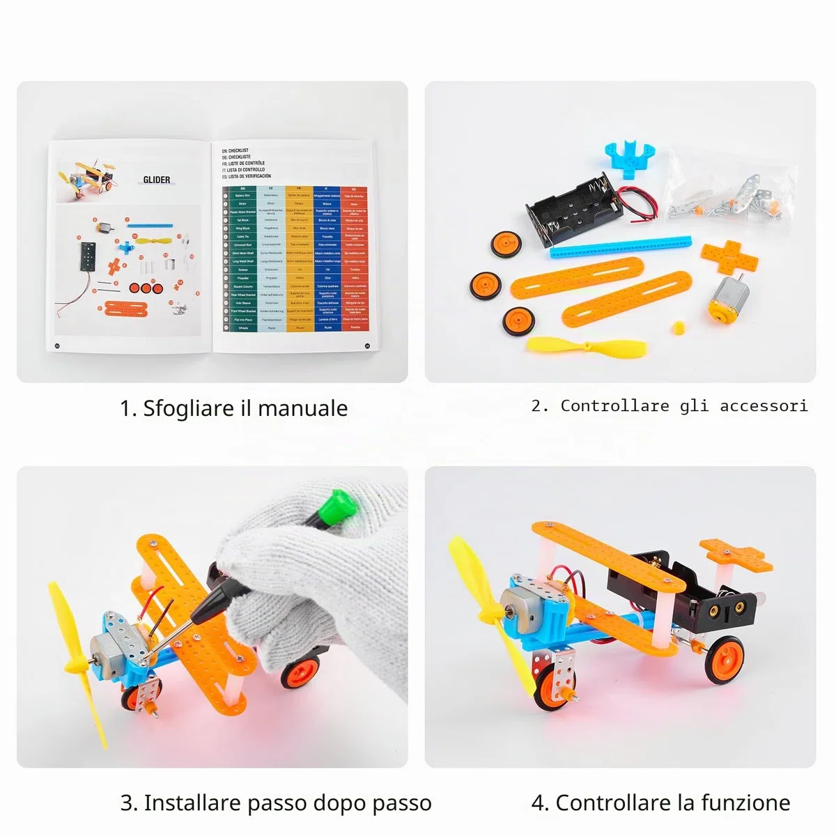 Kit di Costruzione Robot STEM per Bambini - Set di Artigianato per Esperimenti di Ingegneria con Motore e Utensili, Attività di Giocattoli Educativi per la Ricerca, Regali di Natale e