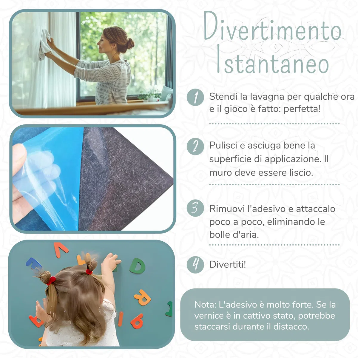 Lavagna magnetica per bambini - autoadesiva, a forma di casa e di colore con gessetti - ideale come regalo per ragazze e ragazzi (Casa Sabbia 100 x 80 cm)