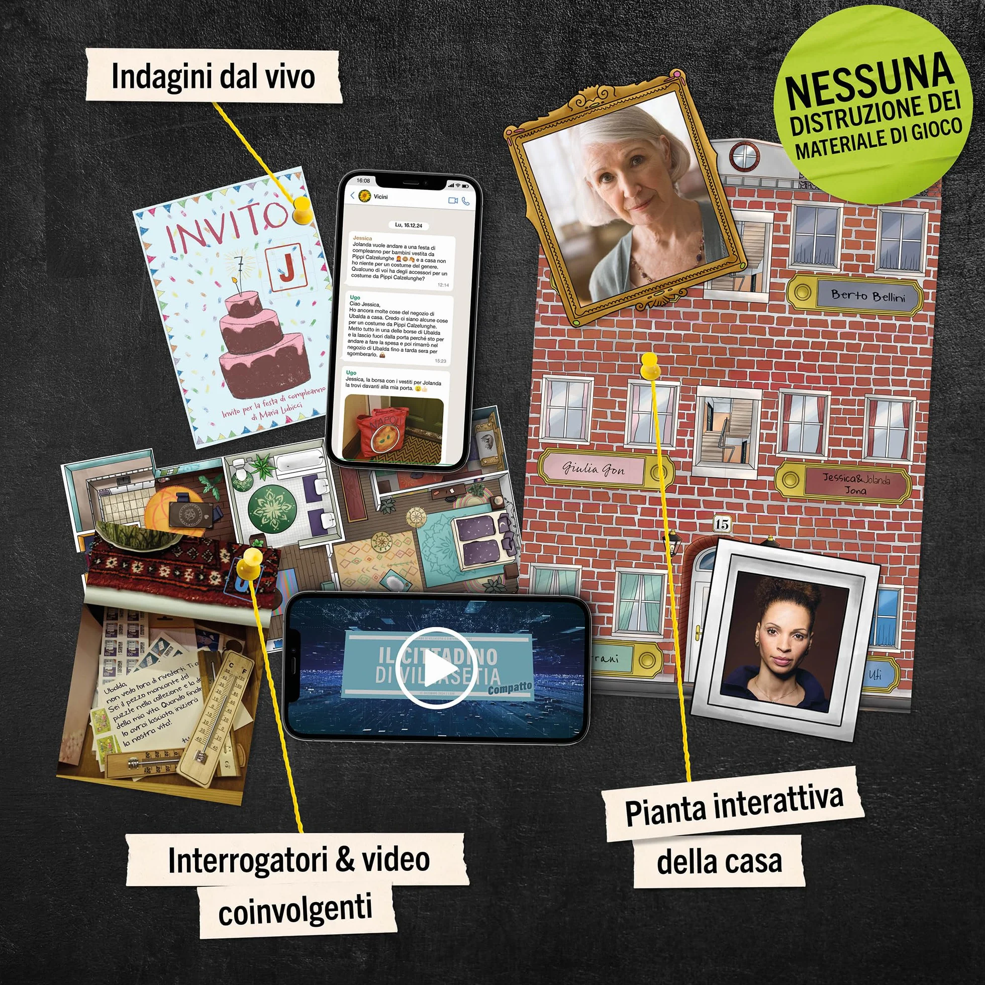 Hidden Games Luogo del Reato – Sotto lo stesso tetto – Gioco poliziesco, simile a Escape Room per il tavolo, risolvi un caso, gioco poliziesco, caso da risolvere, cold case