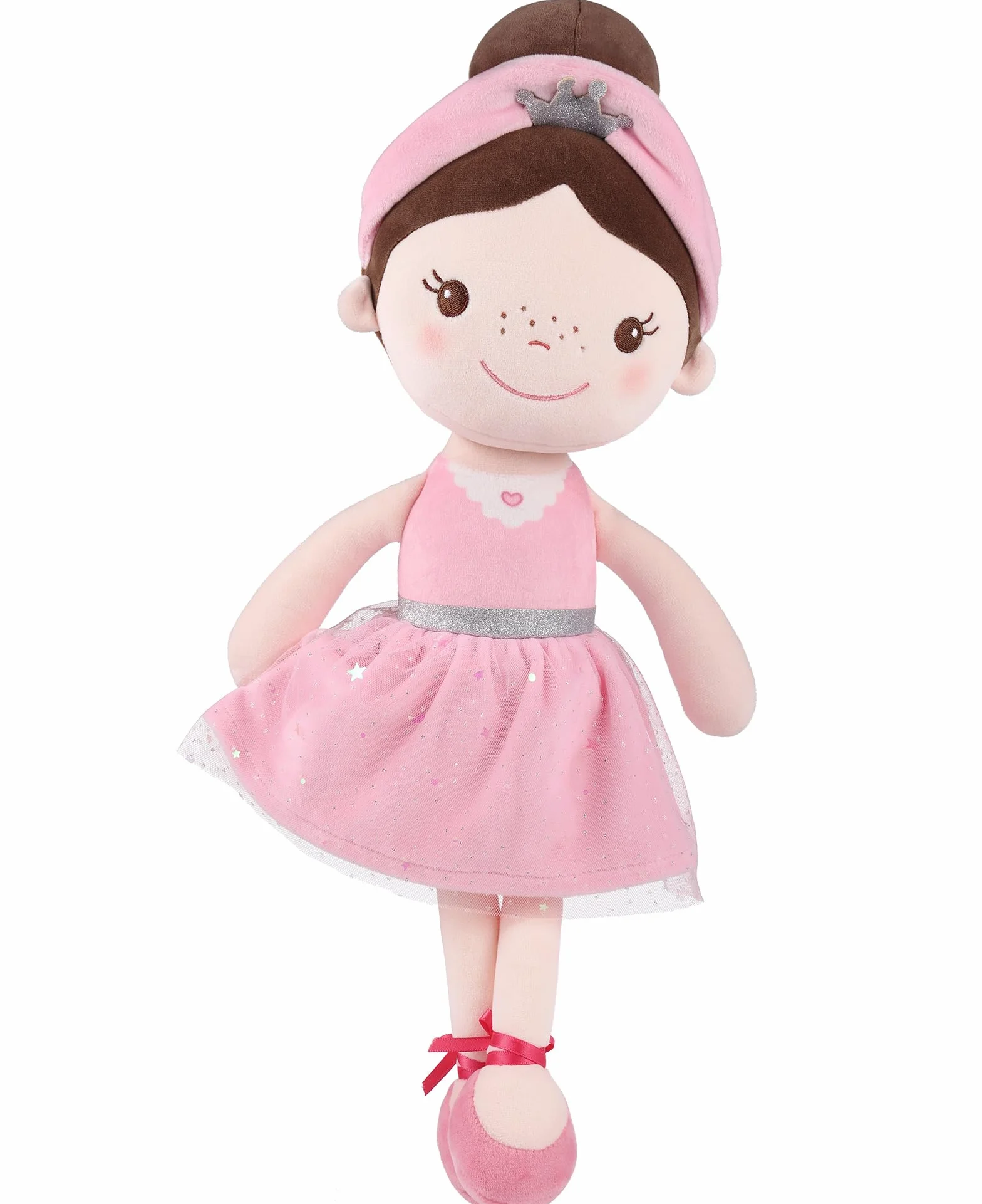GAGAKU Morbida bambola di pezza 40 cm bambole angelo custode, regalo per battesimo per bambine, peluche portafortuna per bambini dai 3 ai 5 anni - ballerina