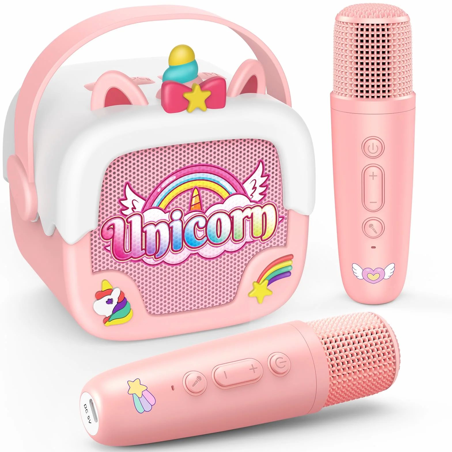 Karaoke dla Dzieci Unicorno Mikrofon Magiczny Prezent dla Dziewczynki 3-12 Lat
