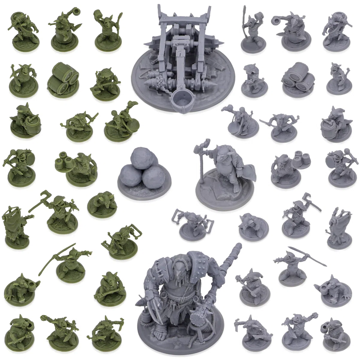 Path Gaming Fantasy Goblins - Set di 46 statuine non dipinte da 28 mm, per miniature D&D per Draghi e Dungeon, miniature RPG, mostri massicci da tavolo