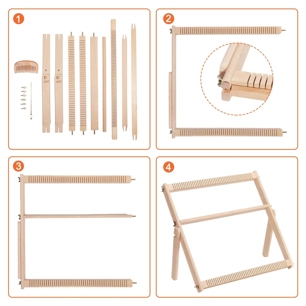 WILLOWDALE - Grande telaio multi-progetto - 41,9 x 39,9 x 3 cm - in legno - Artigianato creativo - Artigianato - Per bambini, principianti, esperti