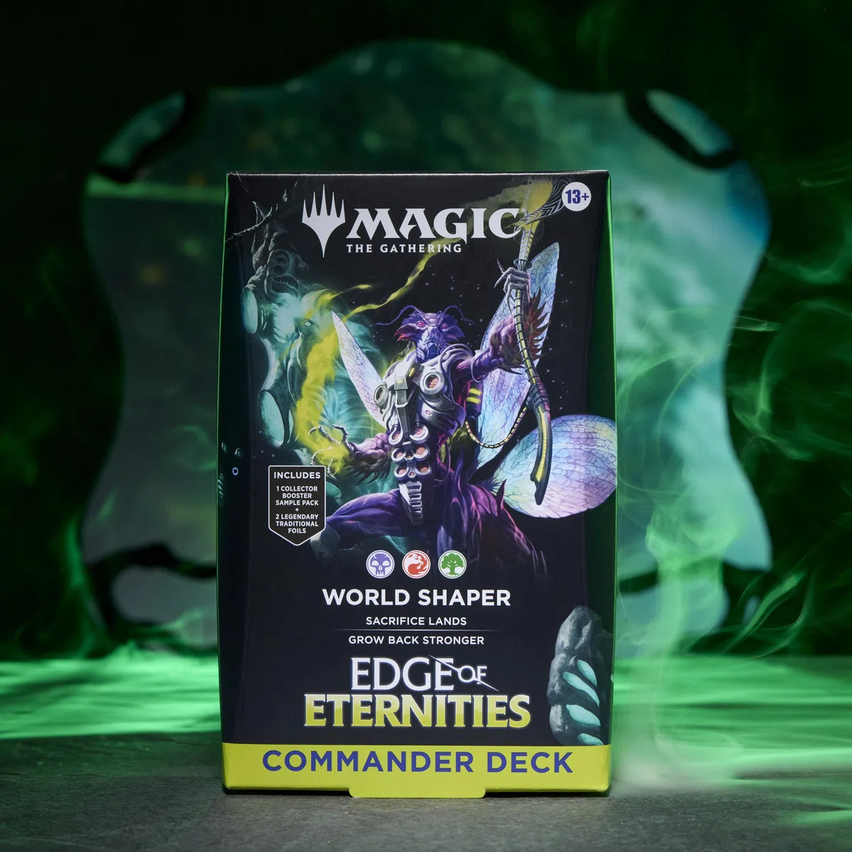 Magic: The Gathering Mazzo Commander di - Ai Confini dell'Eternità - Plasmatore del Mondo (mazzo da 100 carte, Collector Booster Sample Pack da 2 carte + accessori) (Versione Inglese)
