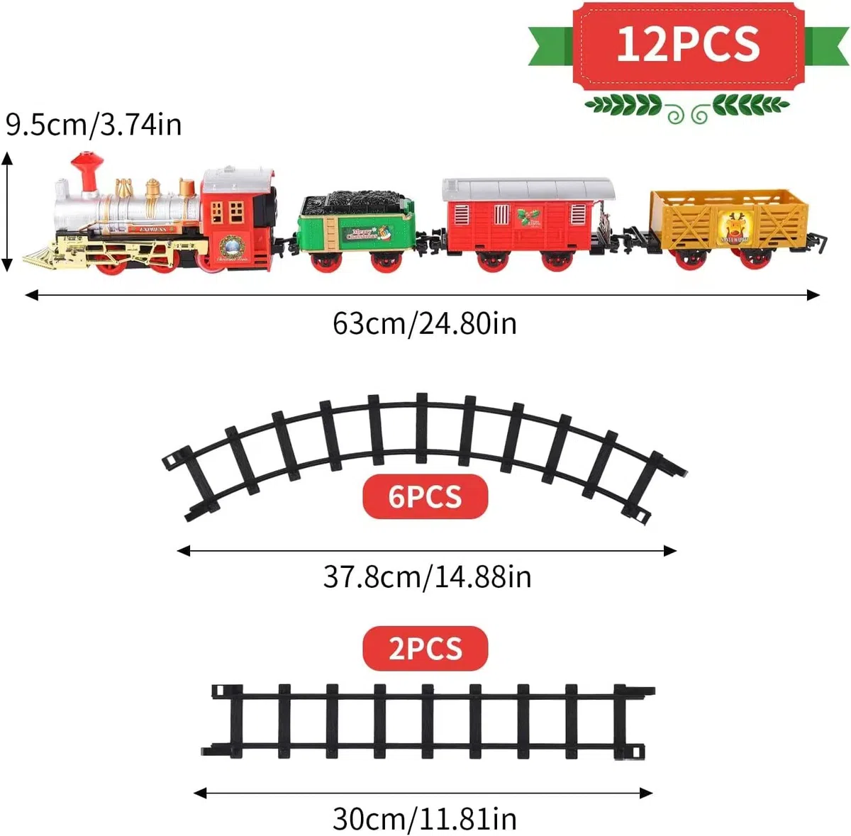 Trenino elettrico ，Trenino Natale con Luci e Suoni per Natale Decorazioni Trenino di Decor Casa Regali figlio adulto/Funzionamento a batteria