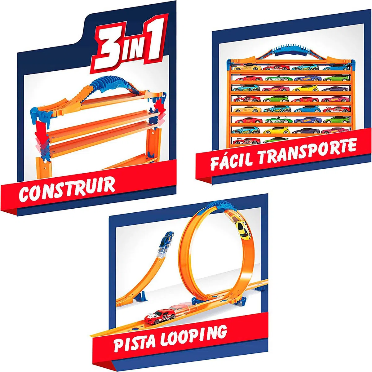 Cefa Toys - Portapacchi Hot Wheels 3 in 1 (04621).Capacità per 44 auto.