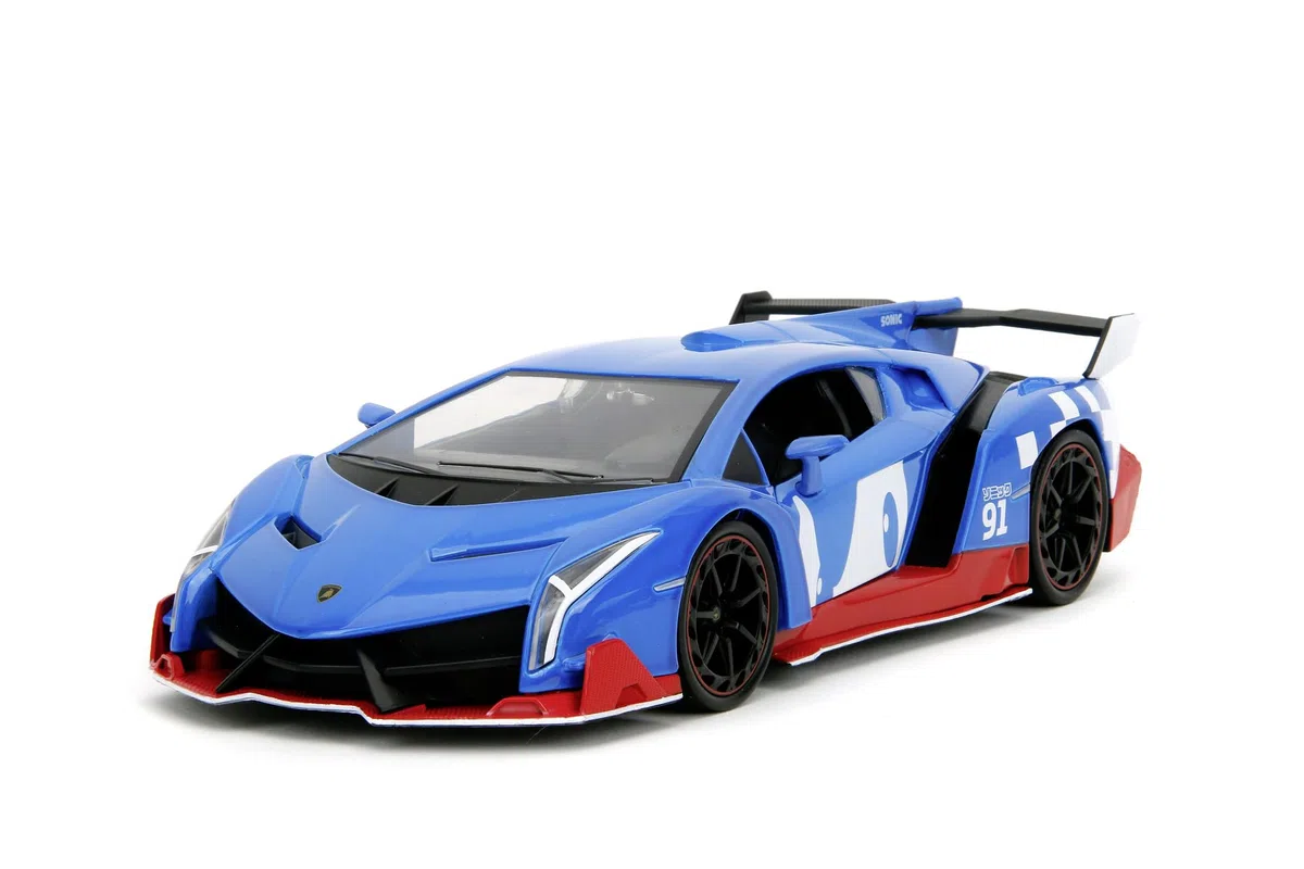 Jada - Sonic Lamborghini 1:24, 253255082, +8 anni, in metallo pressofuso, con personaggio di Sonic incluso