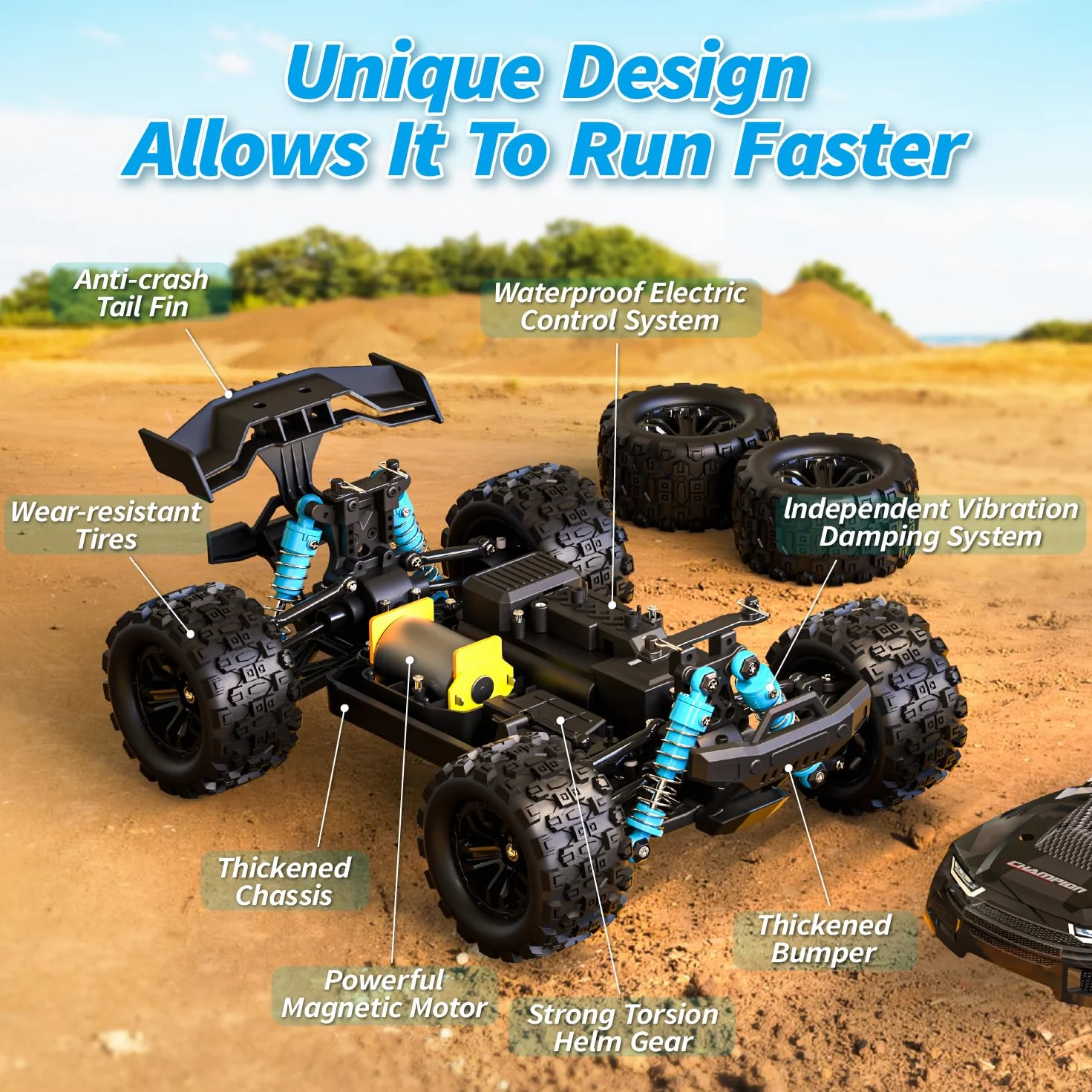 snookids Macchina Telecomandata - 2,4 GHz RC Car Veicolo Fuoristrada ad Alta Velocità 40 km/h 1:18, 4WD All Terrain Radiocomando Crawlers Regali di Giocattoli per Bambini Adulto