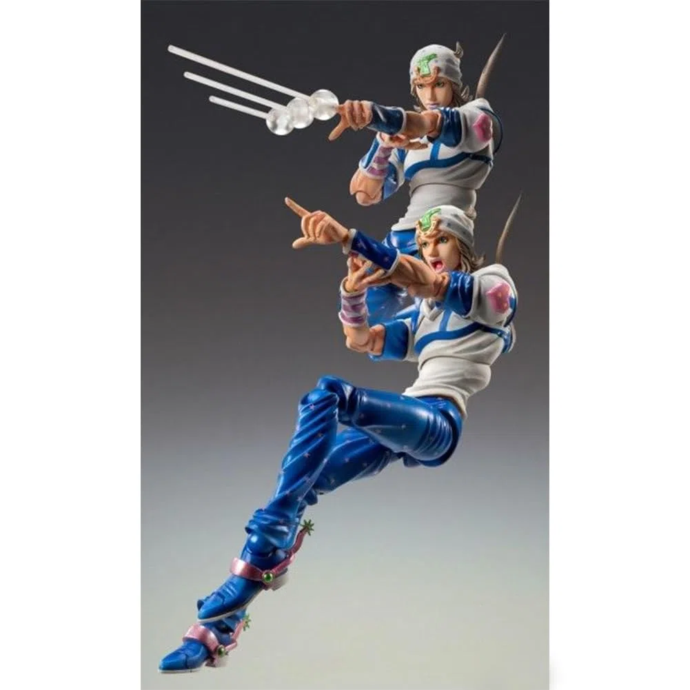 Johnny Joestar Action Figure - Anime JJBA Figura Articolazioni Mobili Modello con Accessori PVC Johnny Joestar Super Action Statue 17 cm (bianco)