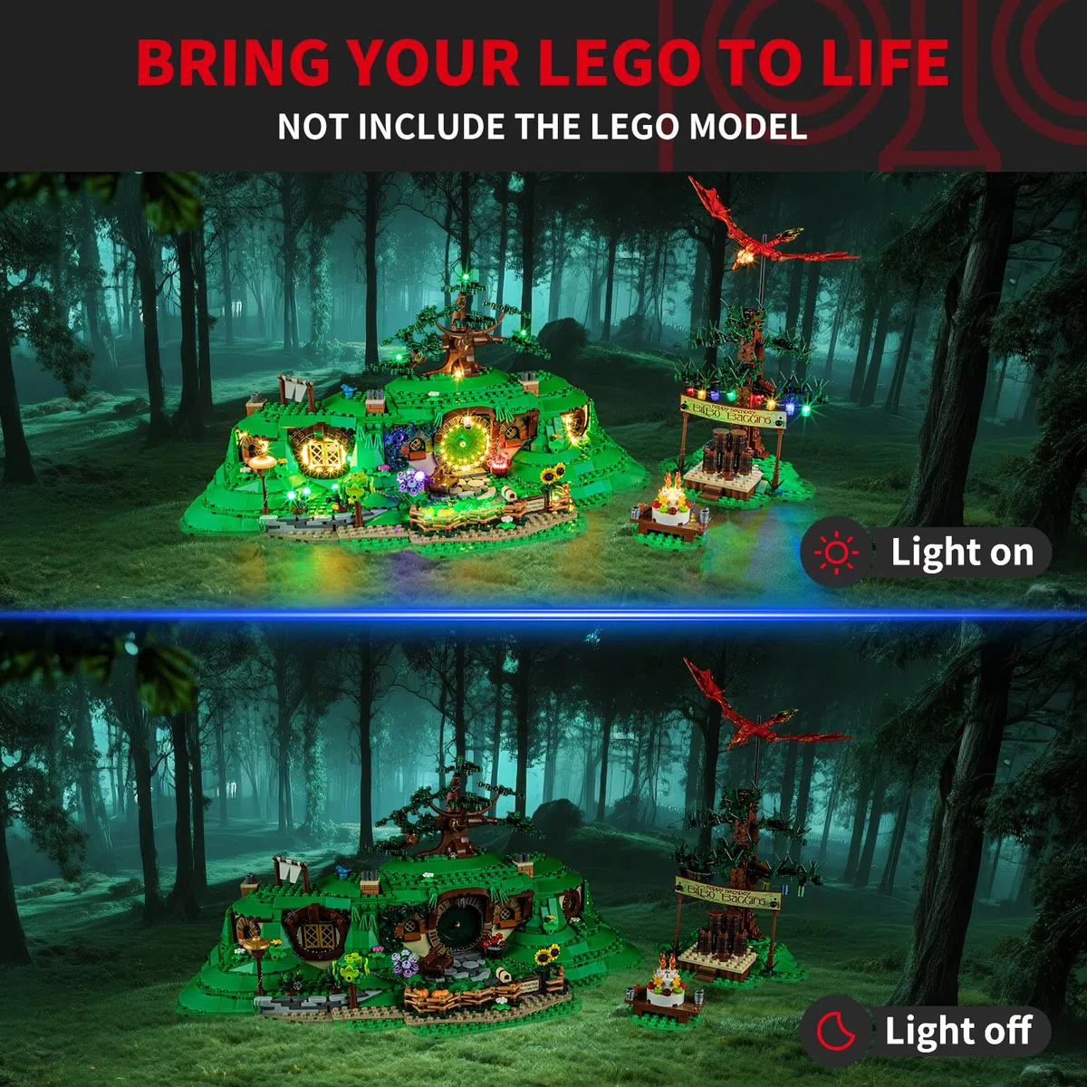 BRIKSMAX Luce per il Signore degli Anelli: l'Auenland 10354 – Compatibile con i mattoncini Lego Icons – senza set Lego