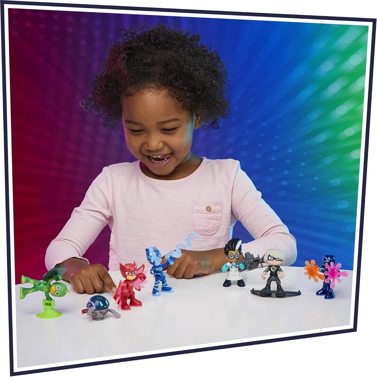 PJ Masks Hasbro Super Pigiamini, Eroi e Cattivi, Set per Età Prescolare con 7 Action Figure con 10 Accessori, per Bambini Dai 3 Anni in Su, Multicolore, ‎38.1 x 4.4 x 27.9 cm